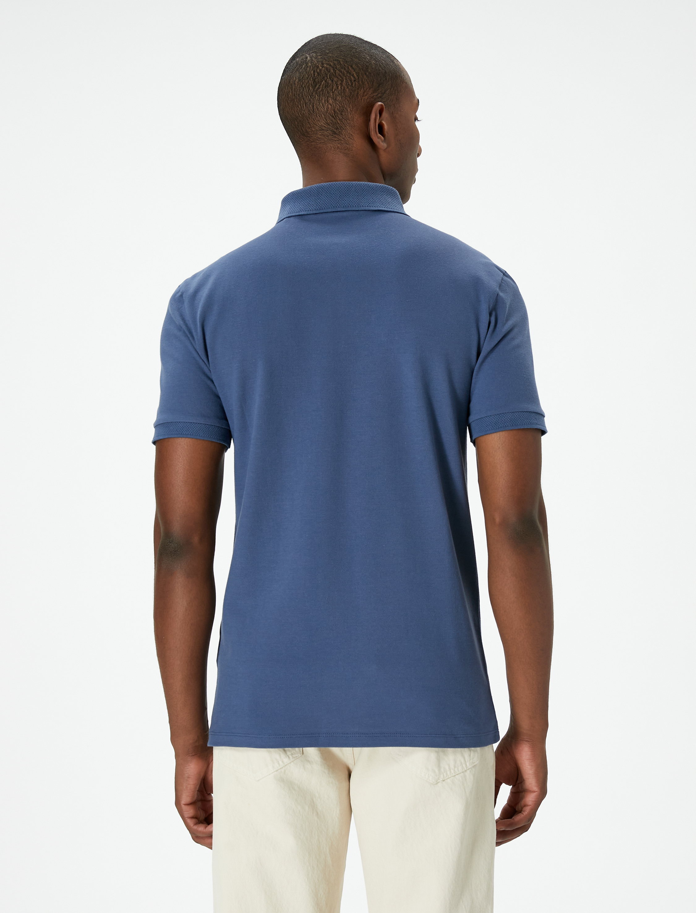   Polo Yaka Tişört Slim Fit Çıt Çıt Düğme Detaylı Kısa Kollu Pamuklu