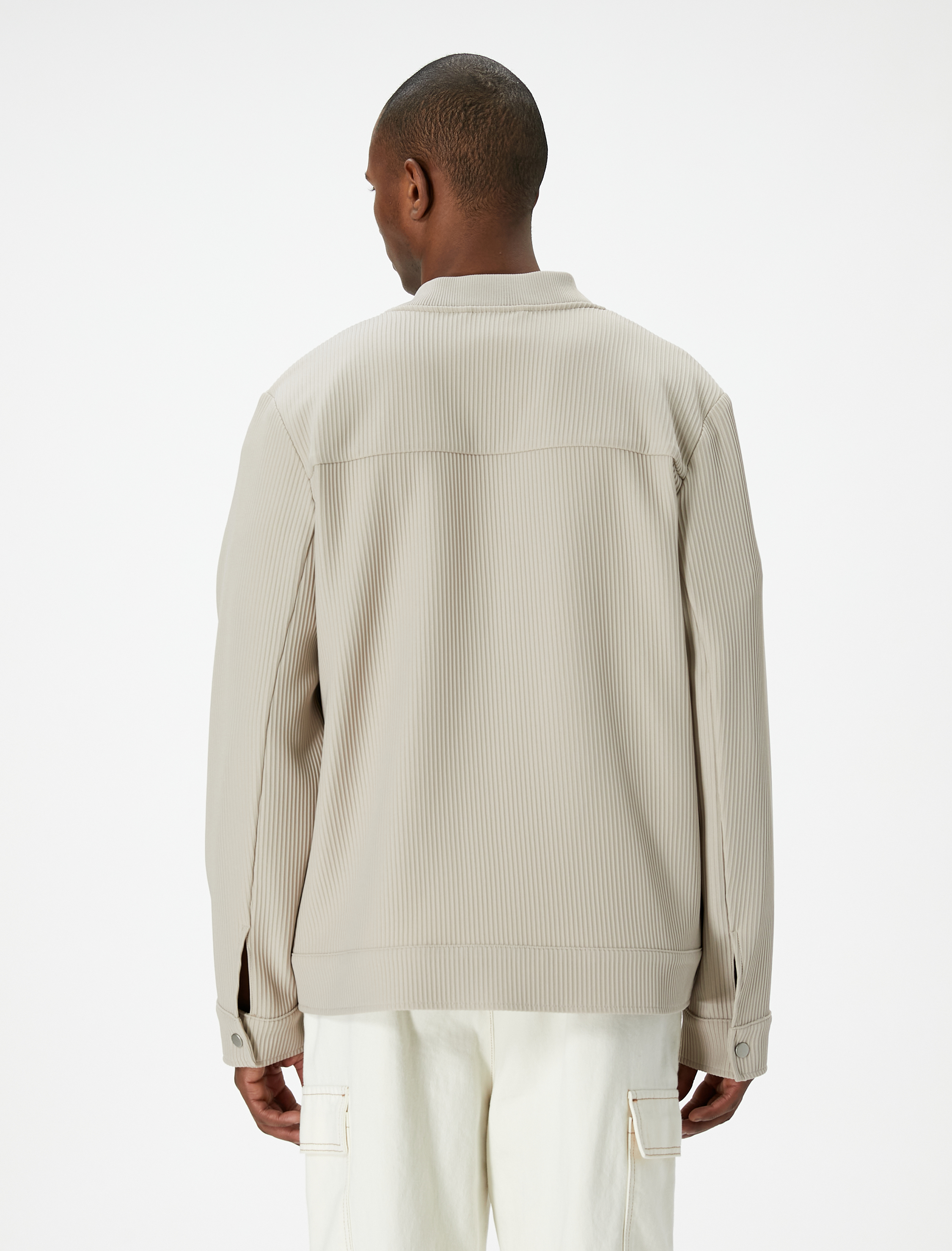   Bomber Ceket Dokulu Fermuarlı Cep Detaylı