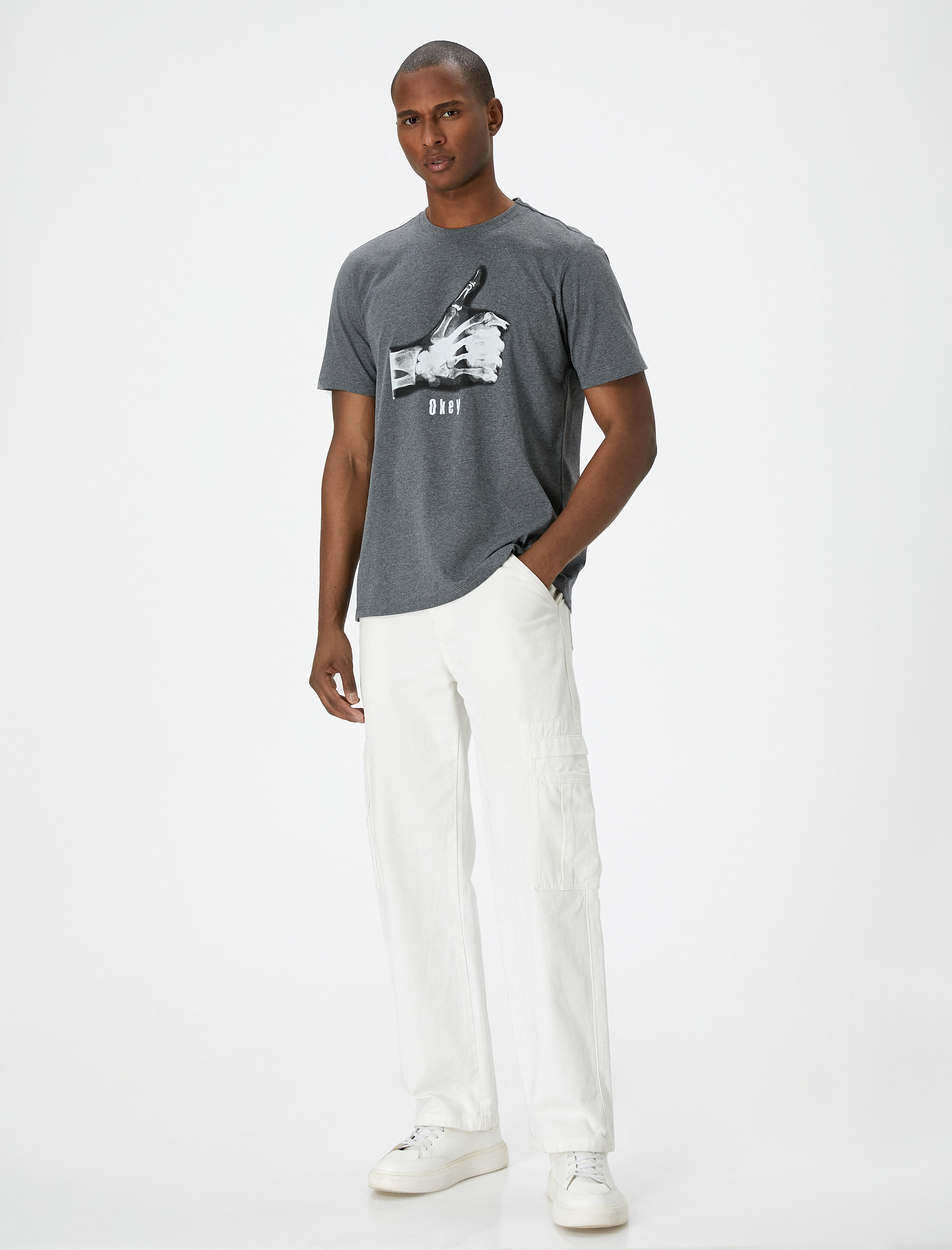   Slogan Baskılı Tişört Kısa Kollu Bisiklet Yaka