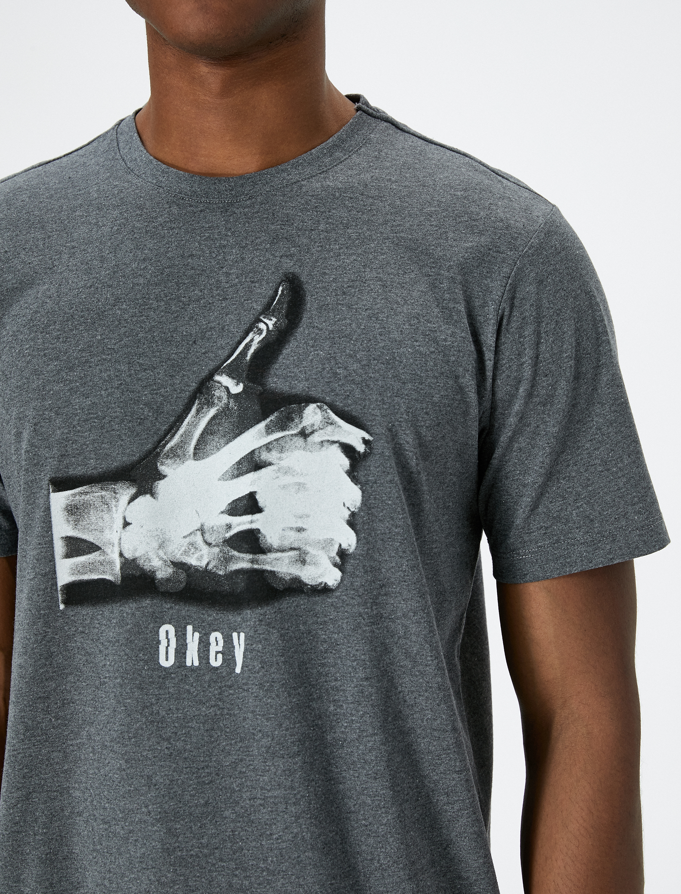   Slogan Baskılı Tişört Kısa Kollu Bisiklet Yaka