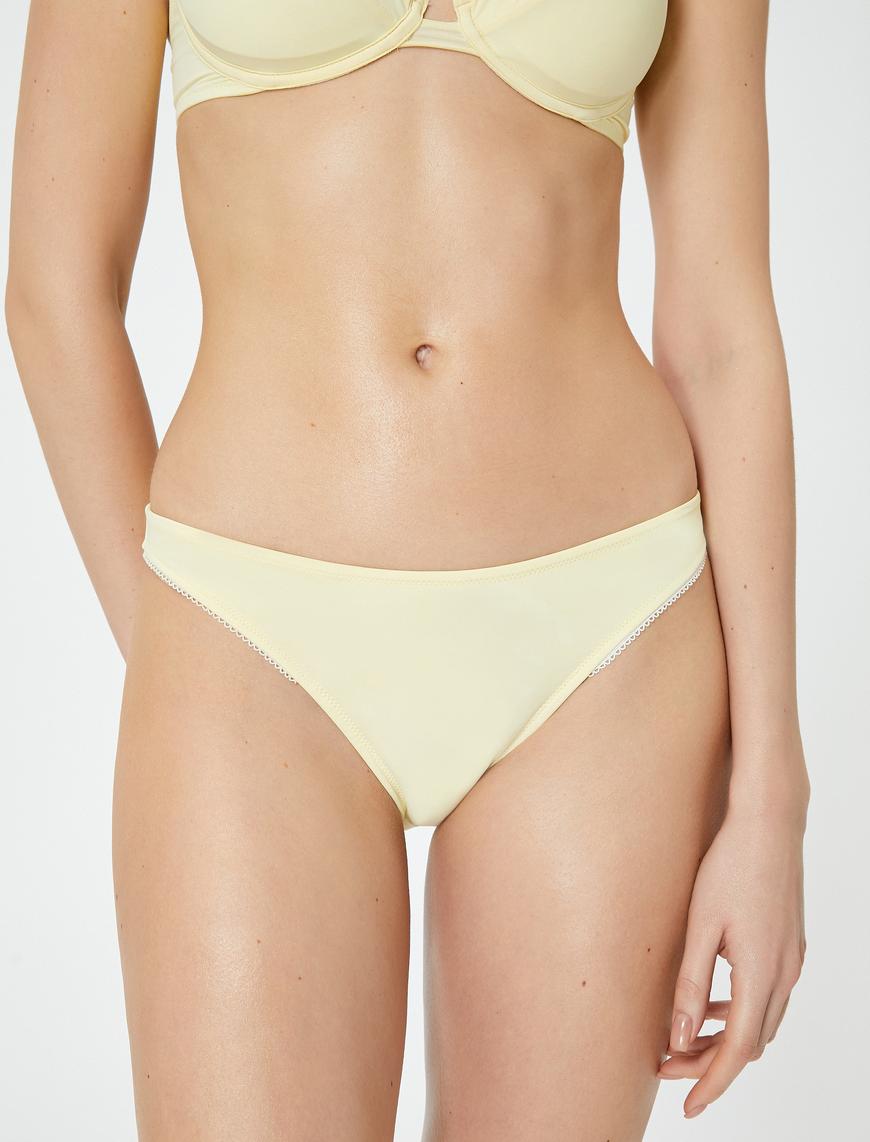   Koton X Sibil Çetinkaya - Basic Bikini Altı İşleme Detaylı Normal Bel