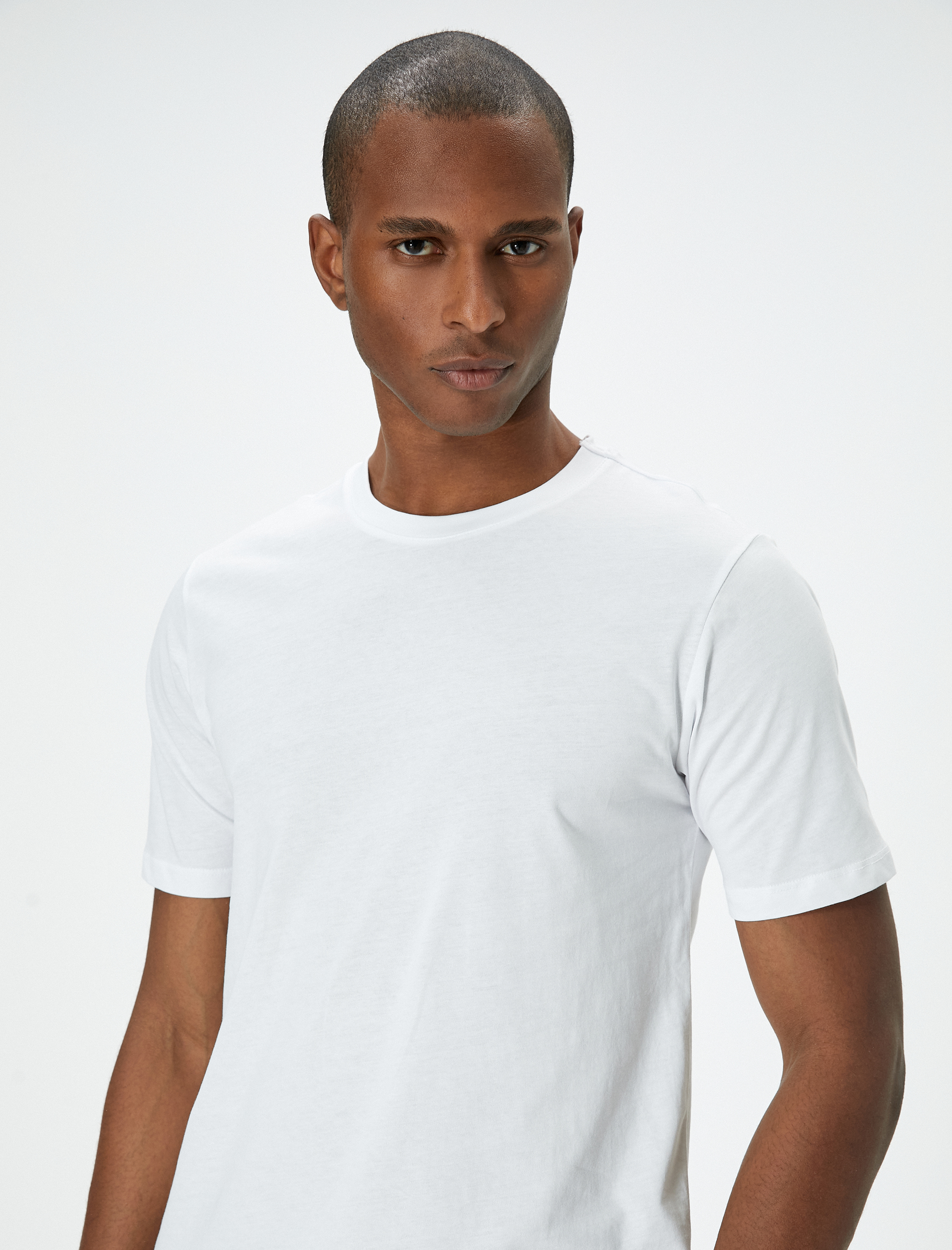   Basic Tişört Slim Fit Kısa Kollu Bisiklet Yaka