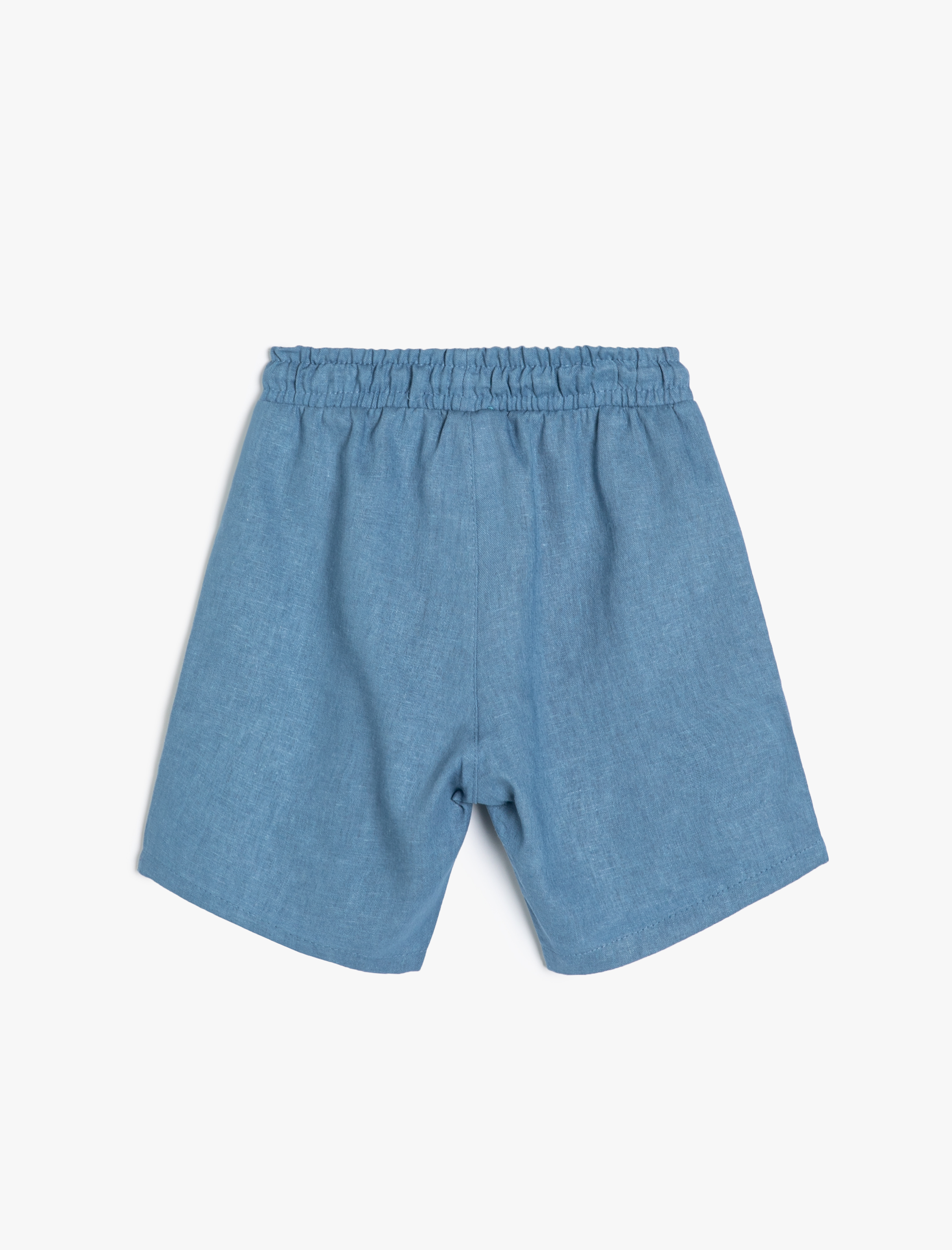  Erkek Çocuk Keten Şort Beli Bağlamalı Cepli