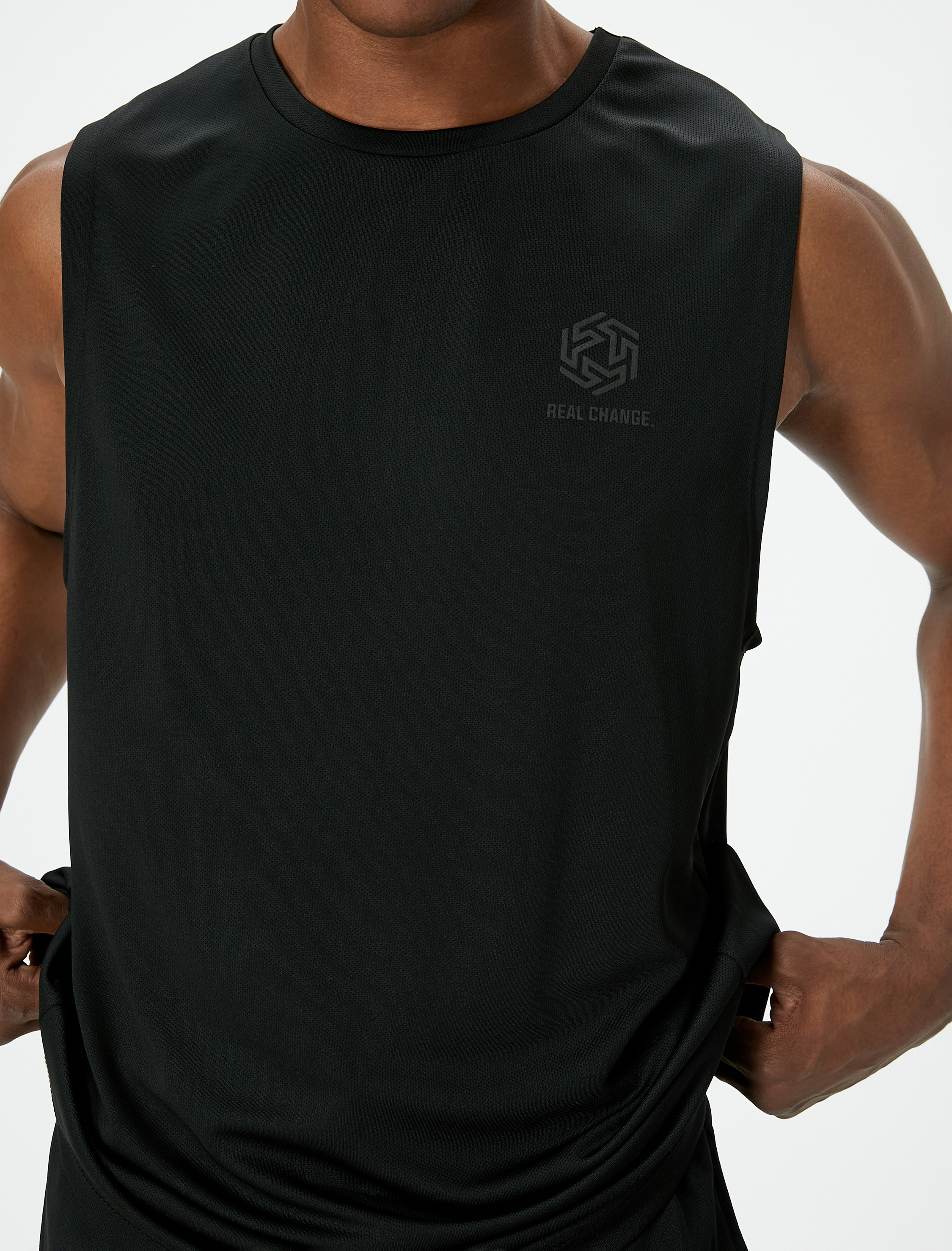   Sporcu Atleti Kolsuz Arkası Baskılı Bisiklet Yaka