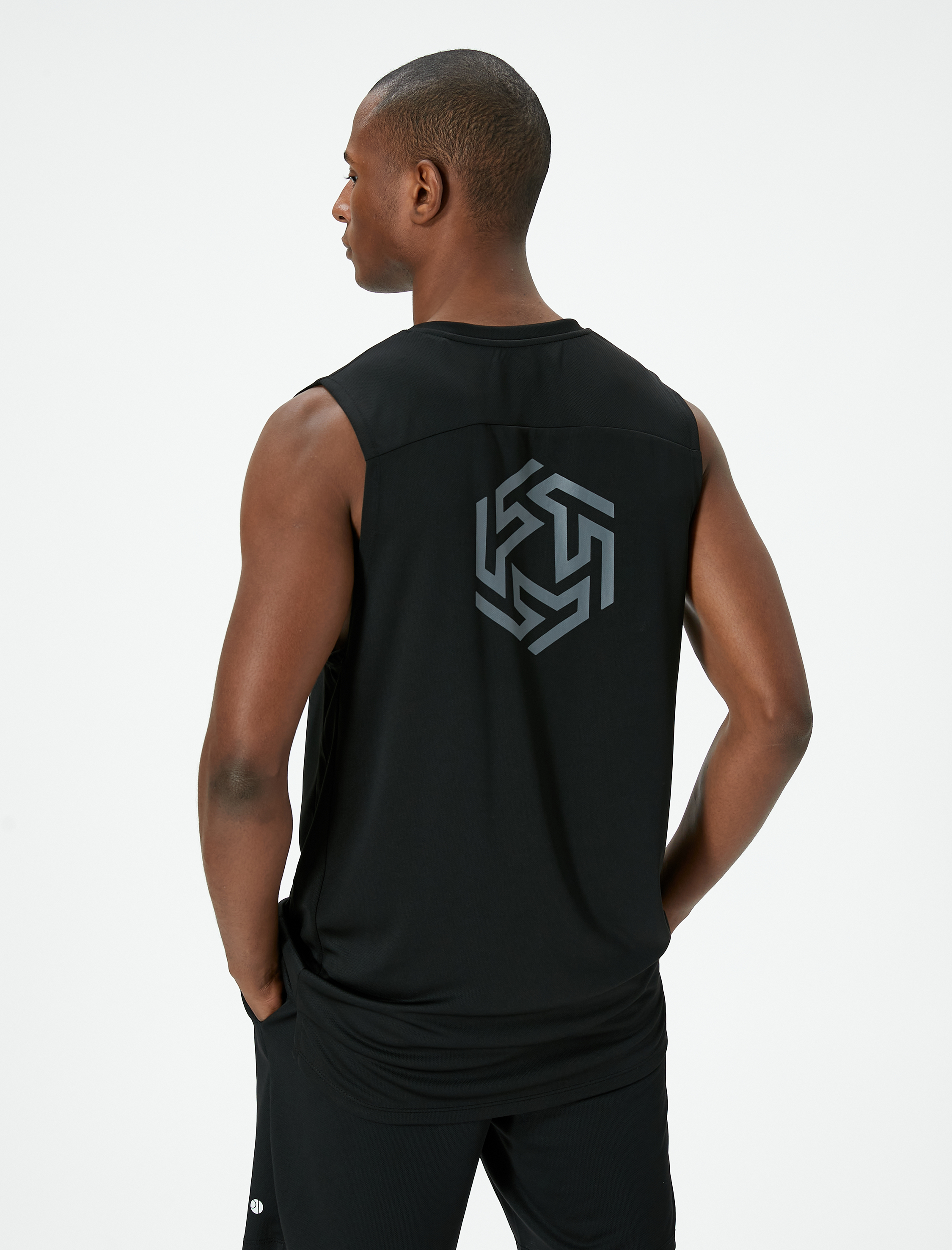   Sporcu Atleti Kolsuz Arkası Baskılı Bisiklet Yaka