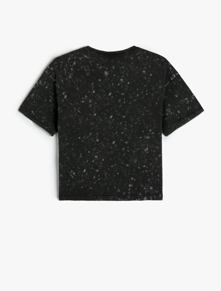 Kız Çocuk Tişört Unicorn Baskılı Kısa Kollu Bisiklet Yaka Pamuklu