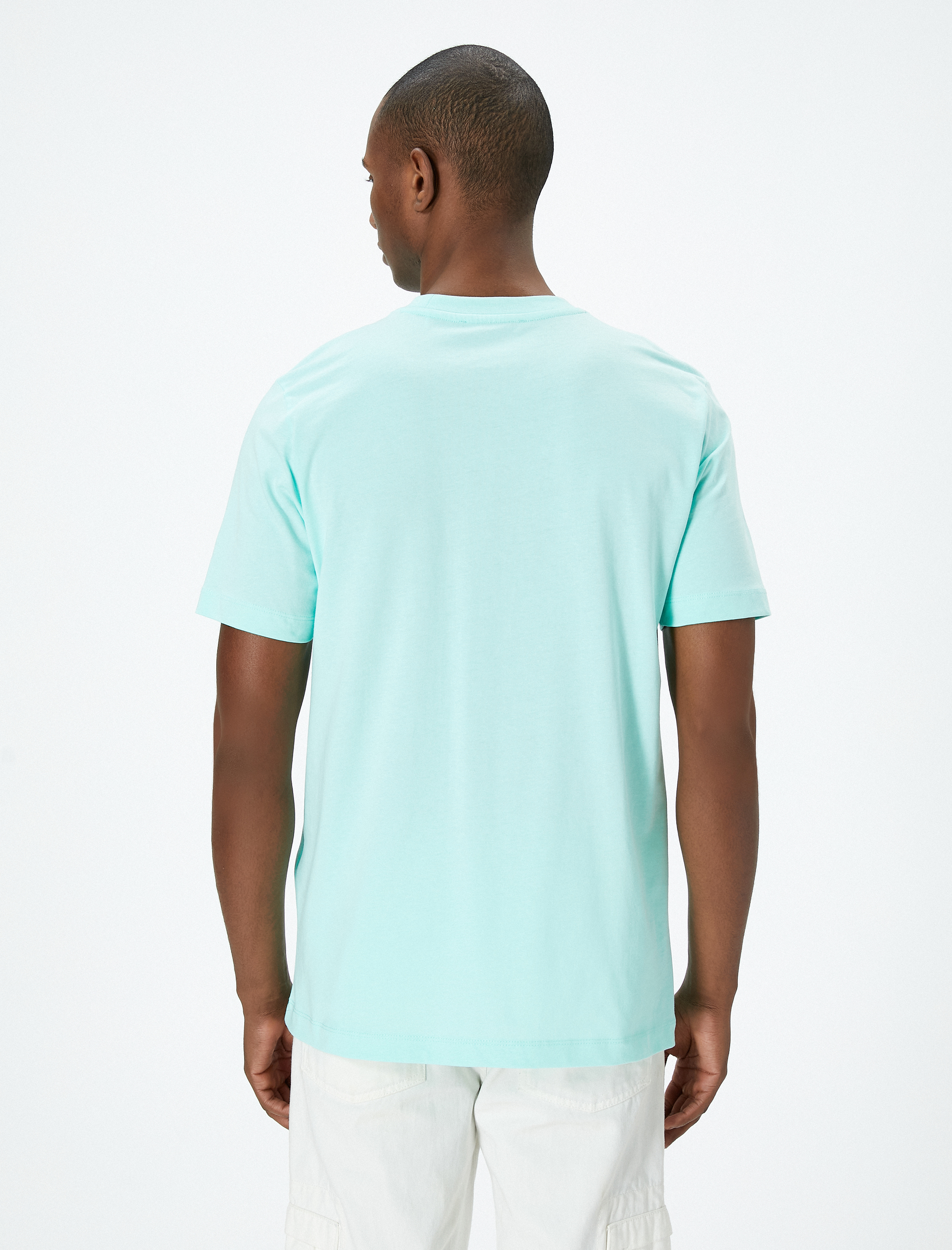   Basic Tişört Bisiklet Yaka Kısa Kollu Pamuklu