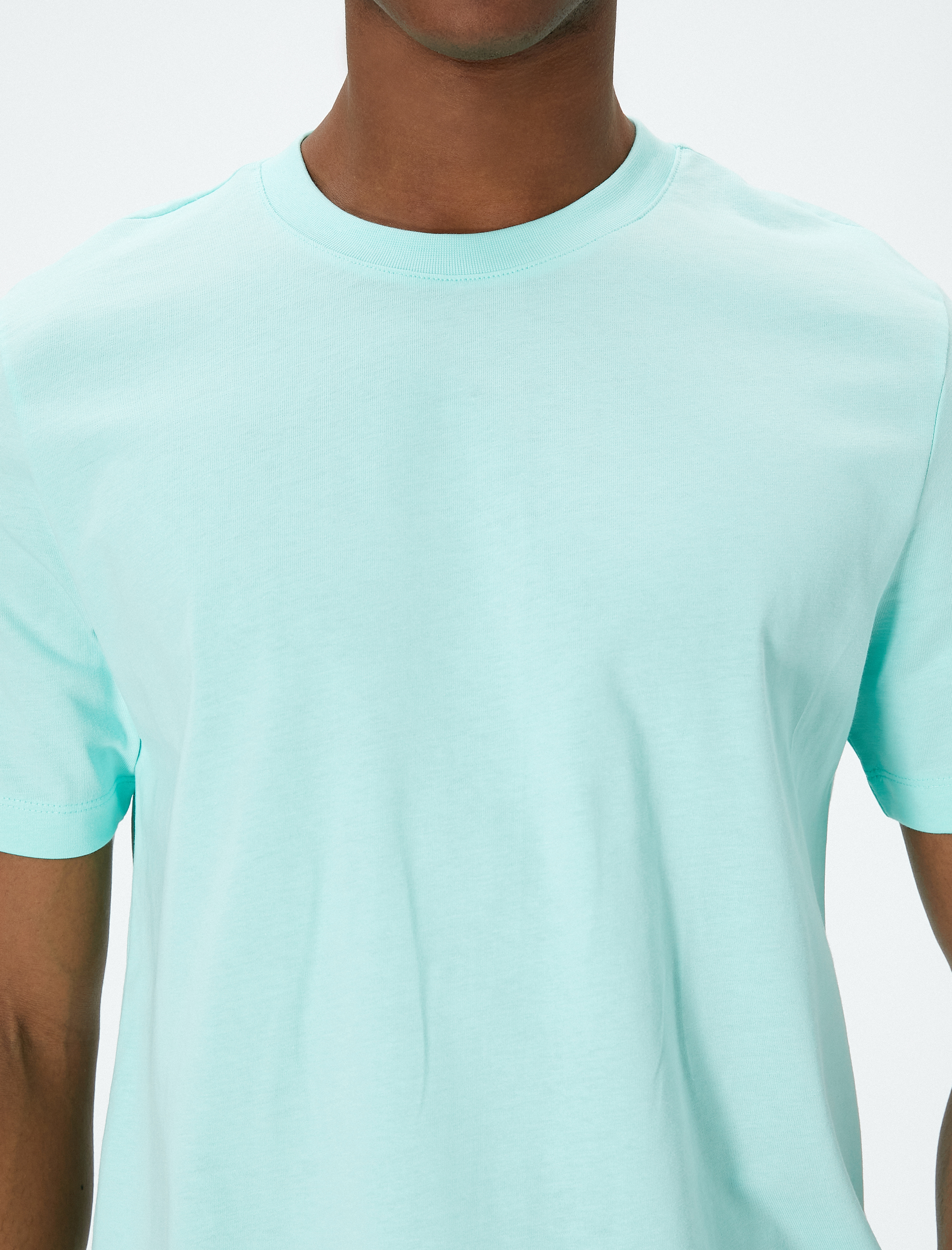   Basic Tişört Bisiklet Yaka Kısa Kollu Pamuklu