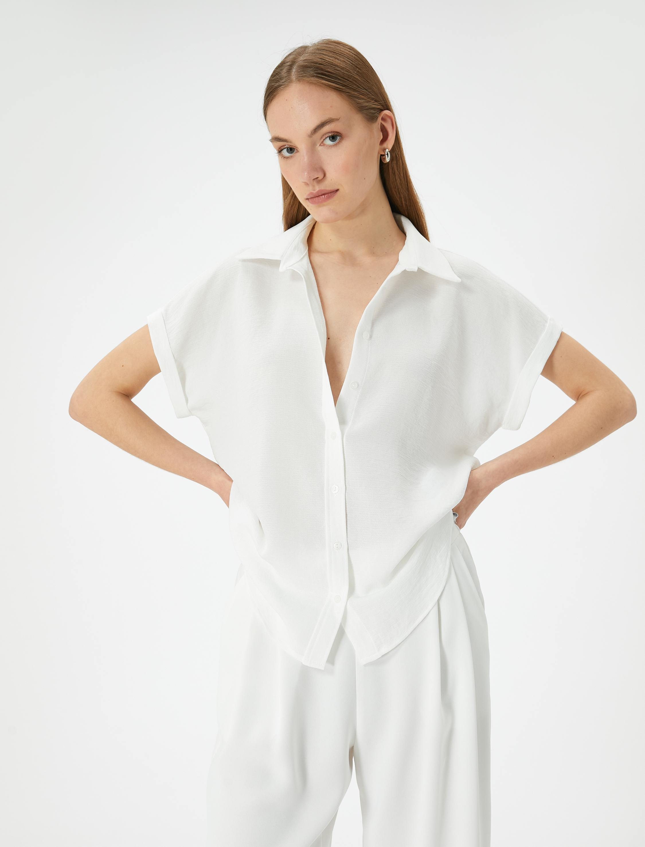   Kısa Kollu Gömlek Düğmeli Standart Kesim