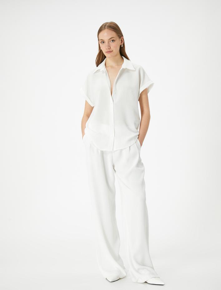  Kısa Kollu Gömlek Düğmeli Standart Kesim