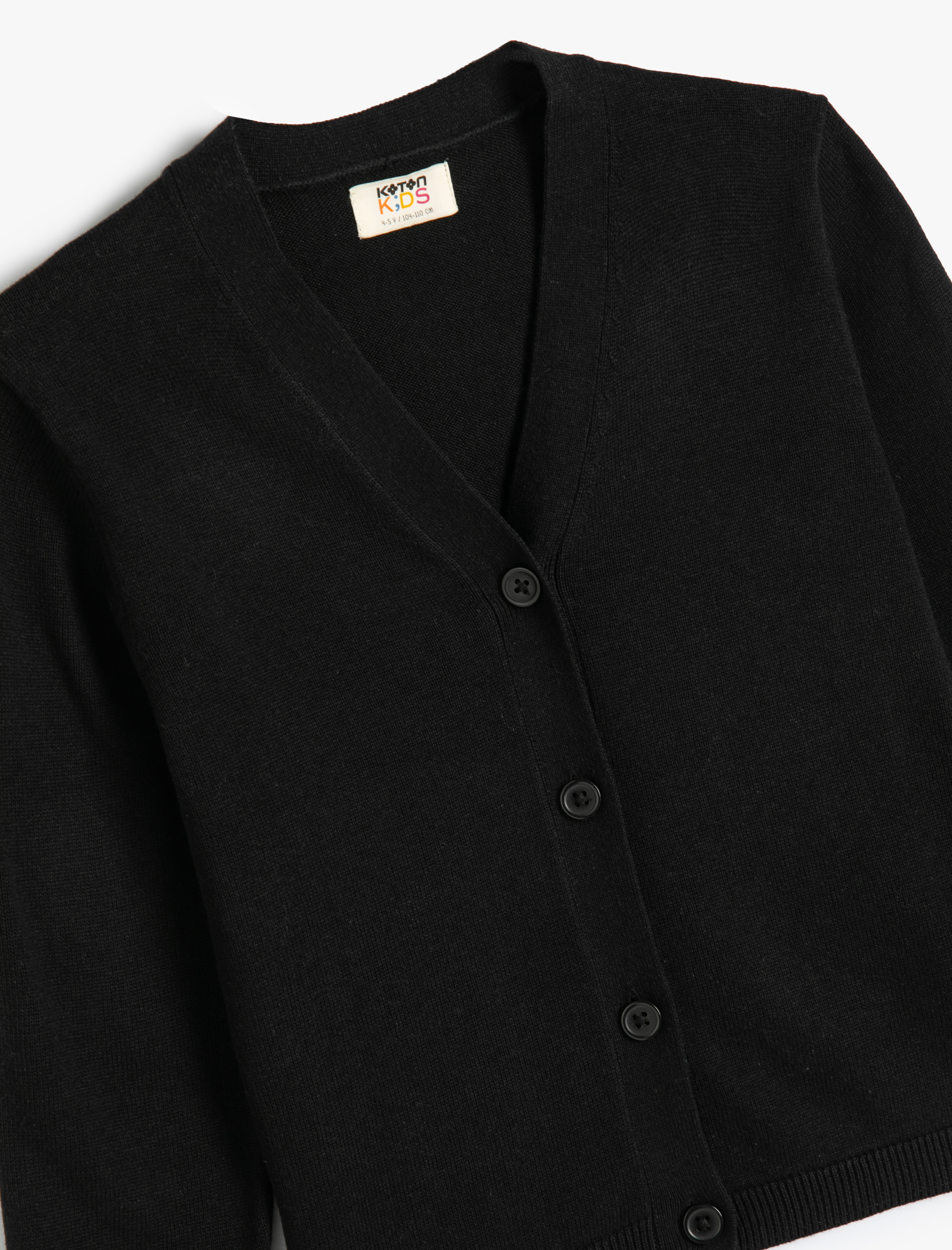  Erkek Çocuk V Yaka Düğmeli Pamuklu Basic Hırka