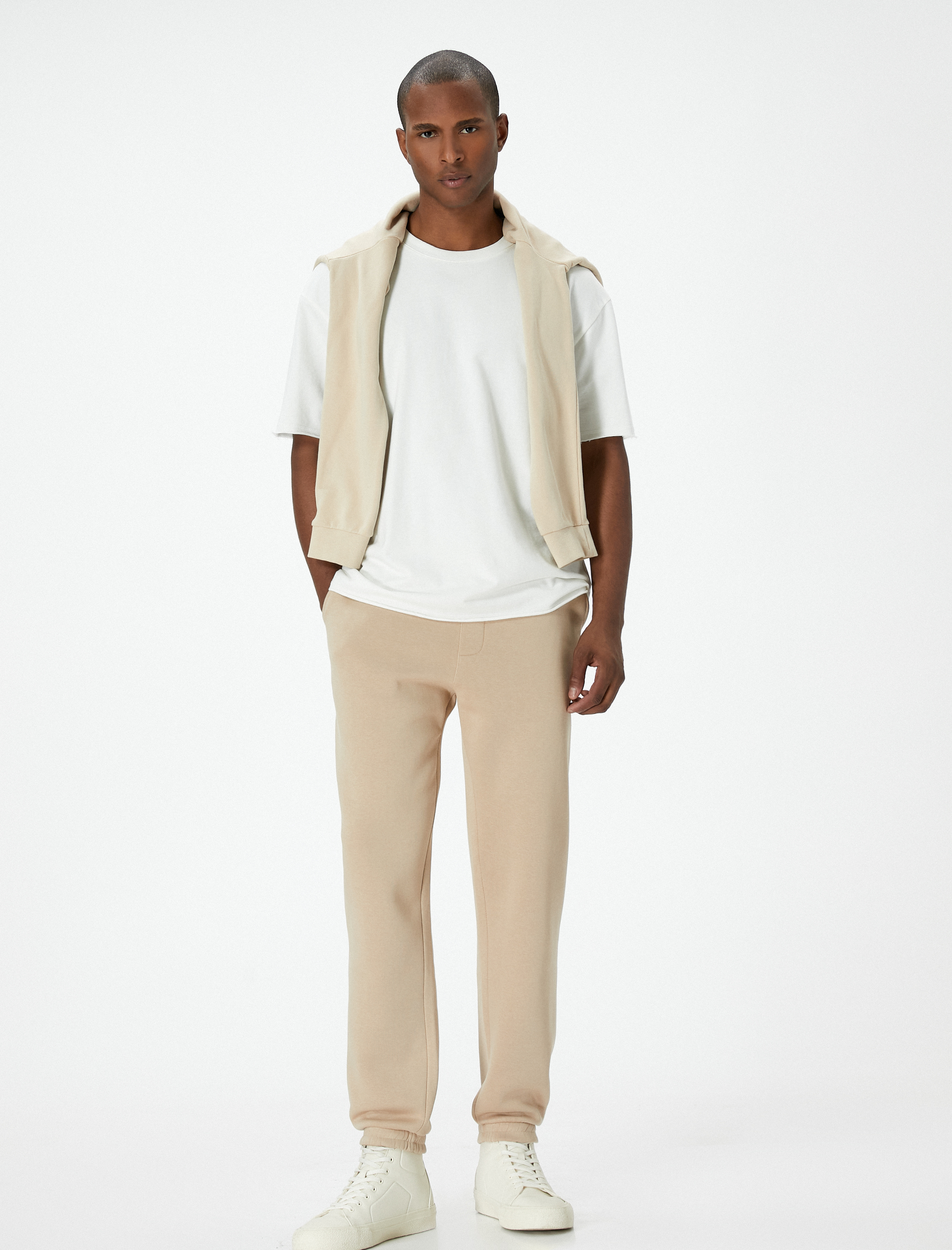 Beli Bağcıklı Cep Detaylı Şardonlu Jogger Eşofman Altı