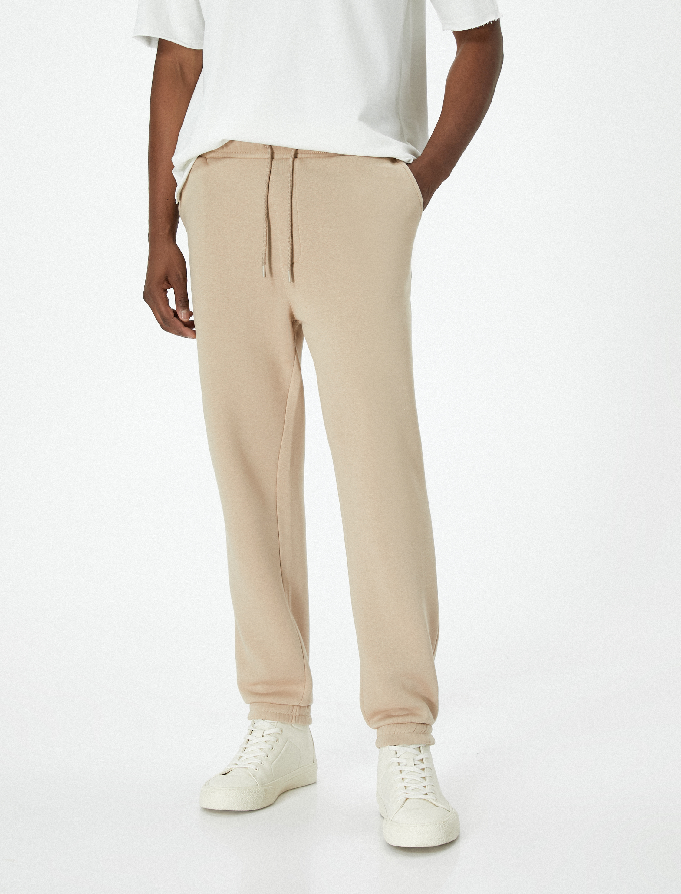 Beli Bağcıklı Cep Detaylı Şardonlu Jogger Eşofman Altı