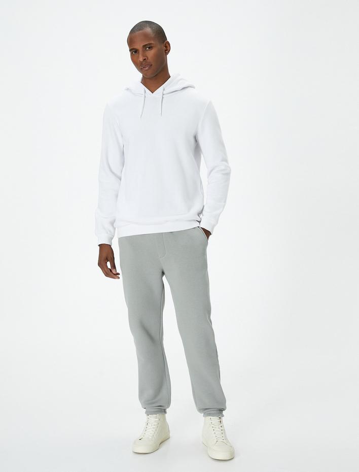  Beli Bağcıklı Cep Detaylı Şardonlu Jogger Eşofman Altı