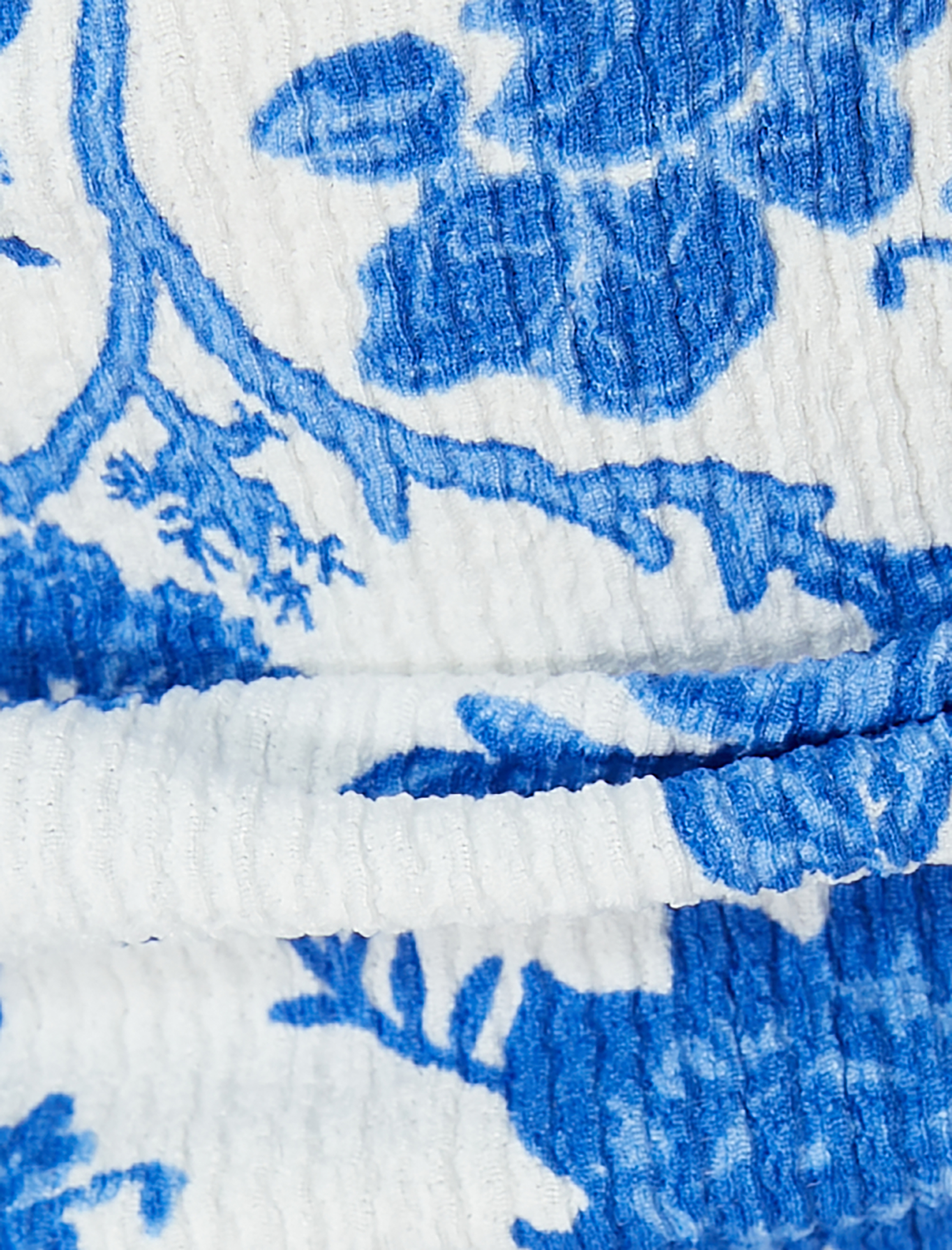   Crop Çiçekli Bluz Kare Yaka Balon Kollu