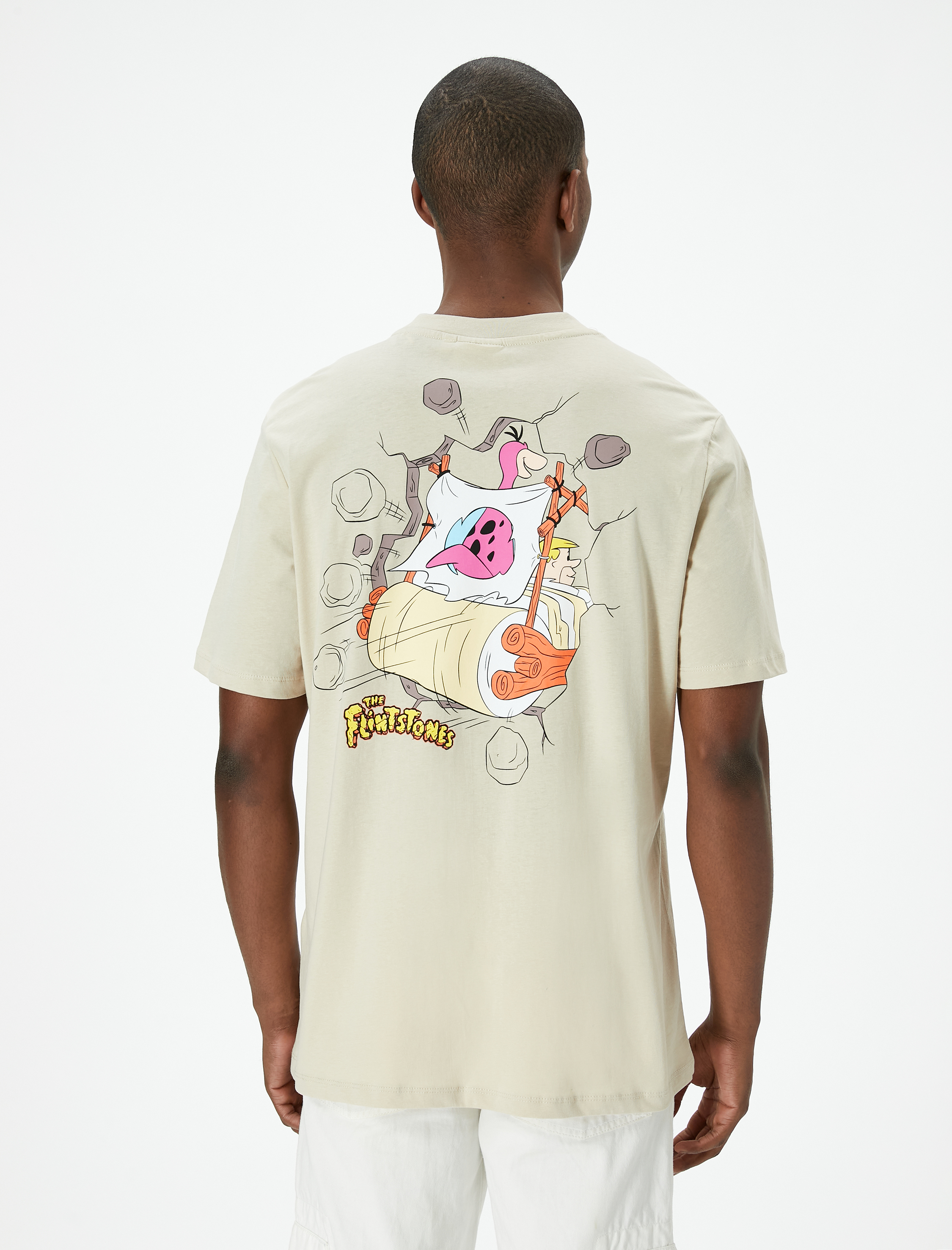   Taş Devri Tişört Lisanslı Kısa Kollu Bisiklet Yaka Pamuklu