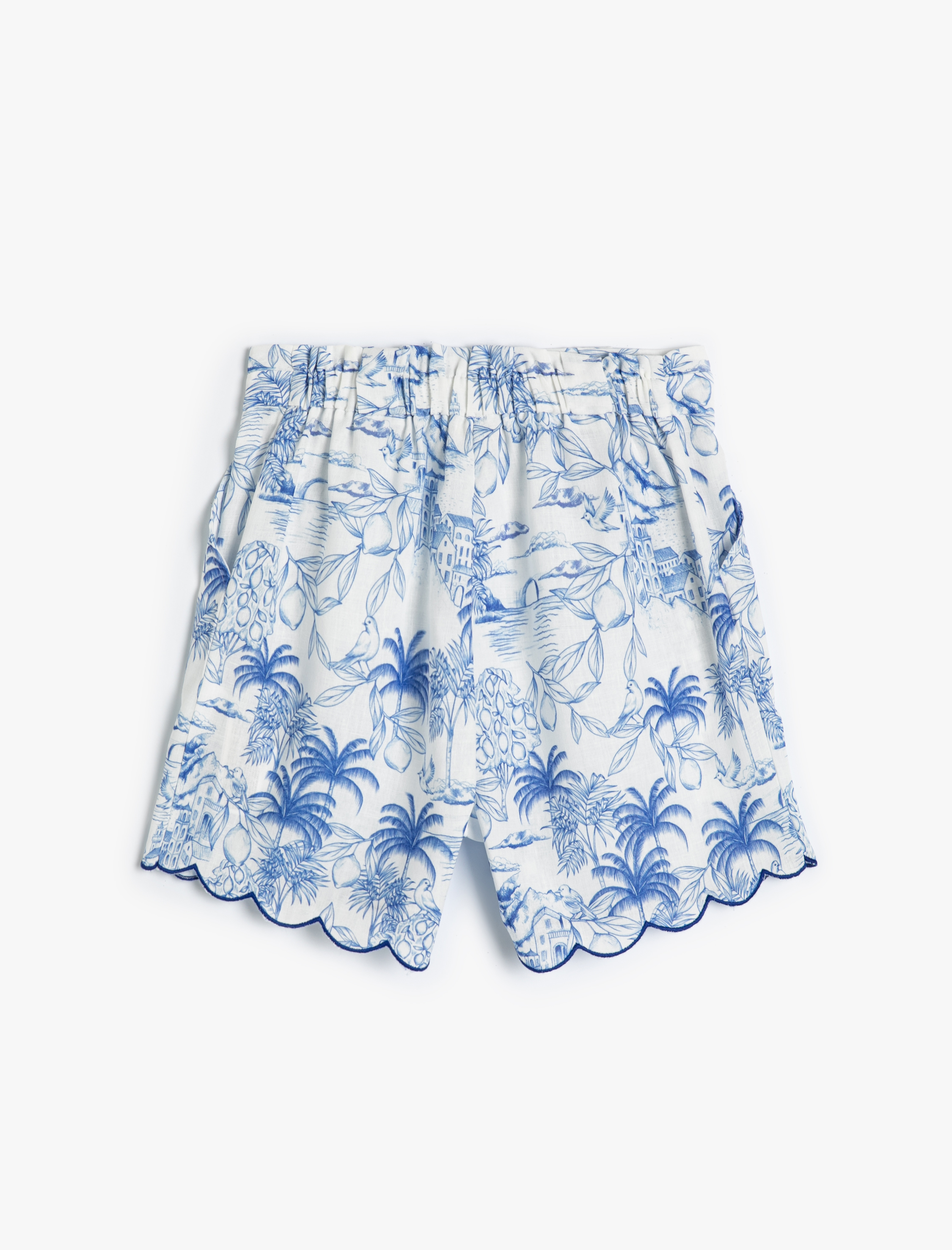  Kız Çocuk Şort Etek Baskılı Beli Lastikli