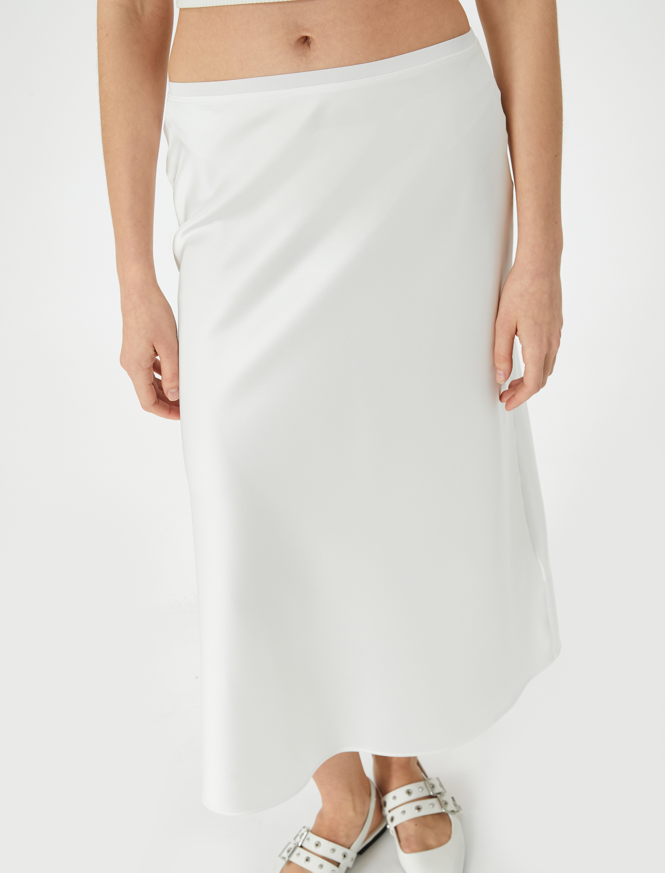   Midi Saten Etek Normal Bel