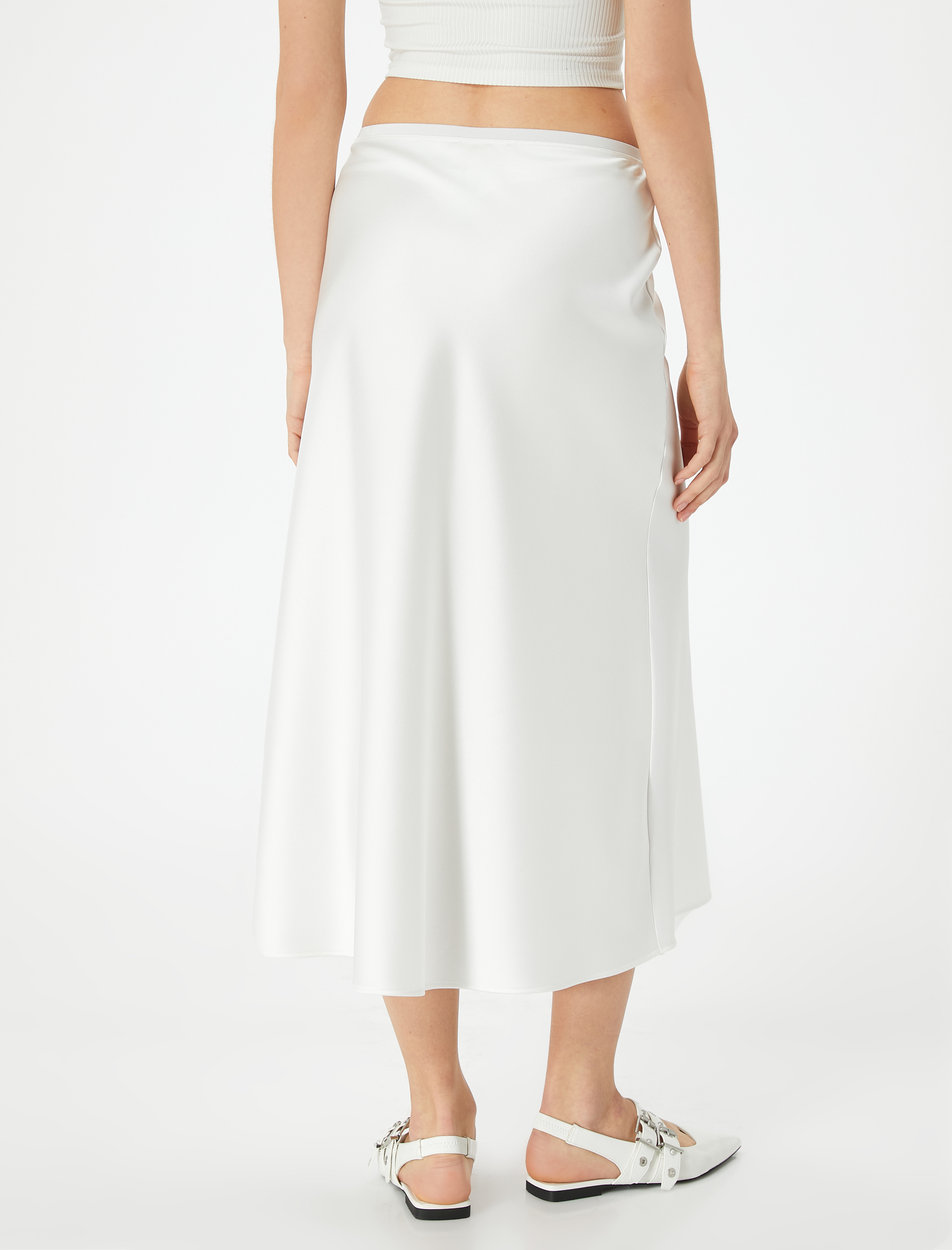   Midi Saten Etek Normal Bel