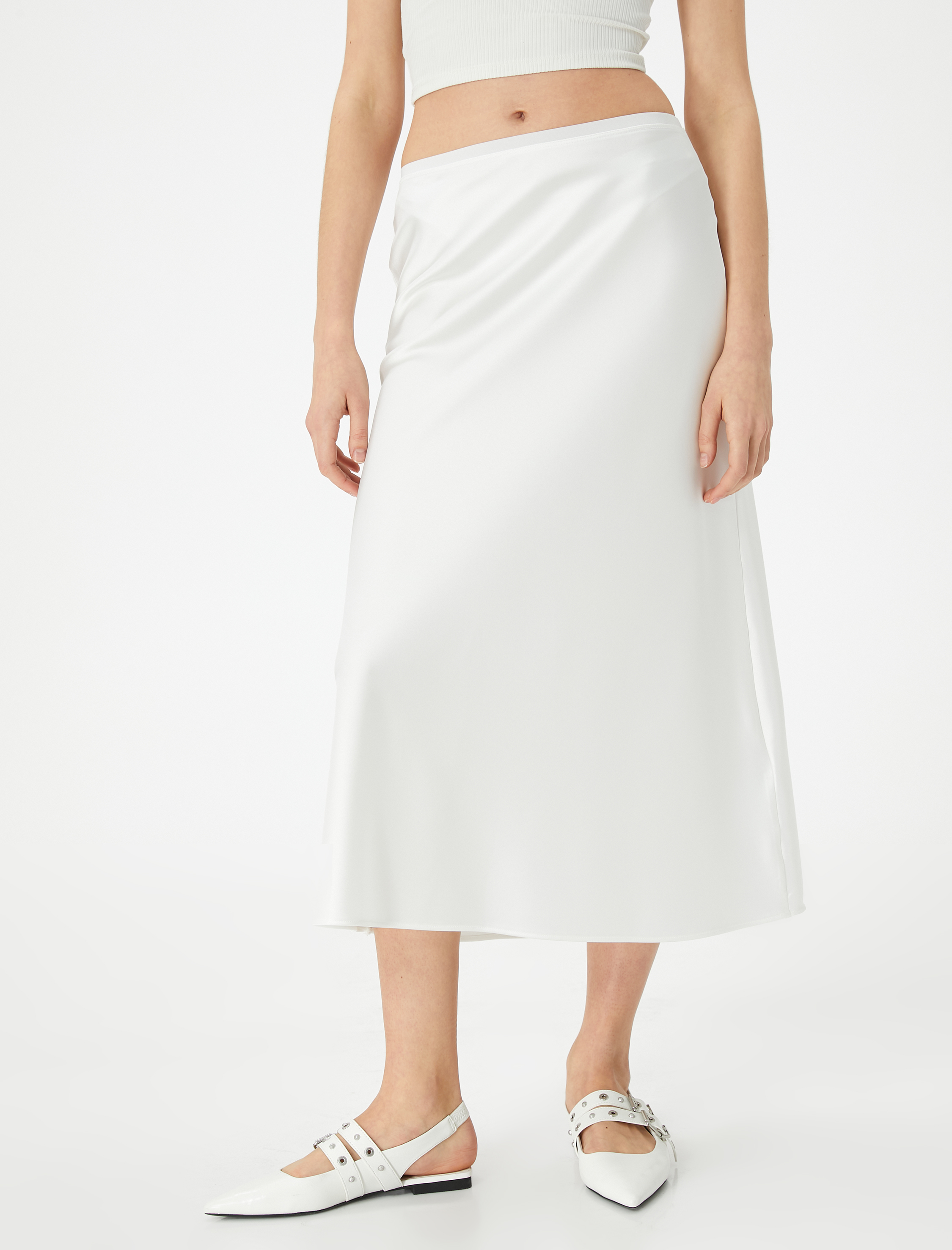   Midi Saten Etek Normal Bel