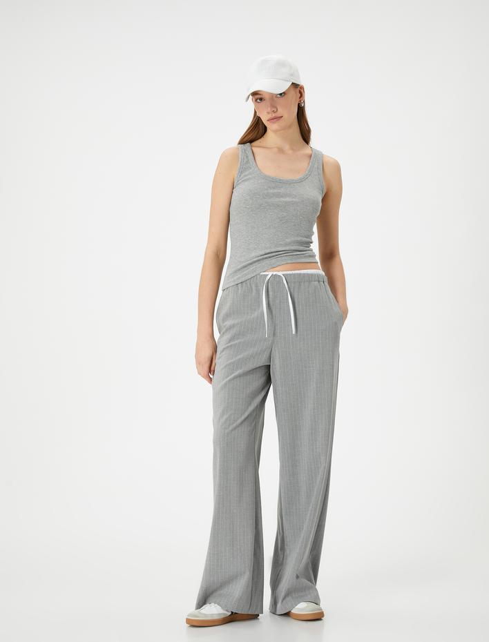  Fitilli Atlet Kalın Askılı U Yaka