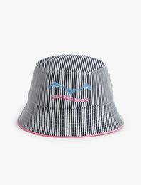 Bucket Şapka İşlemeli Pamuklu