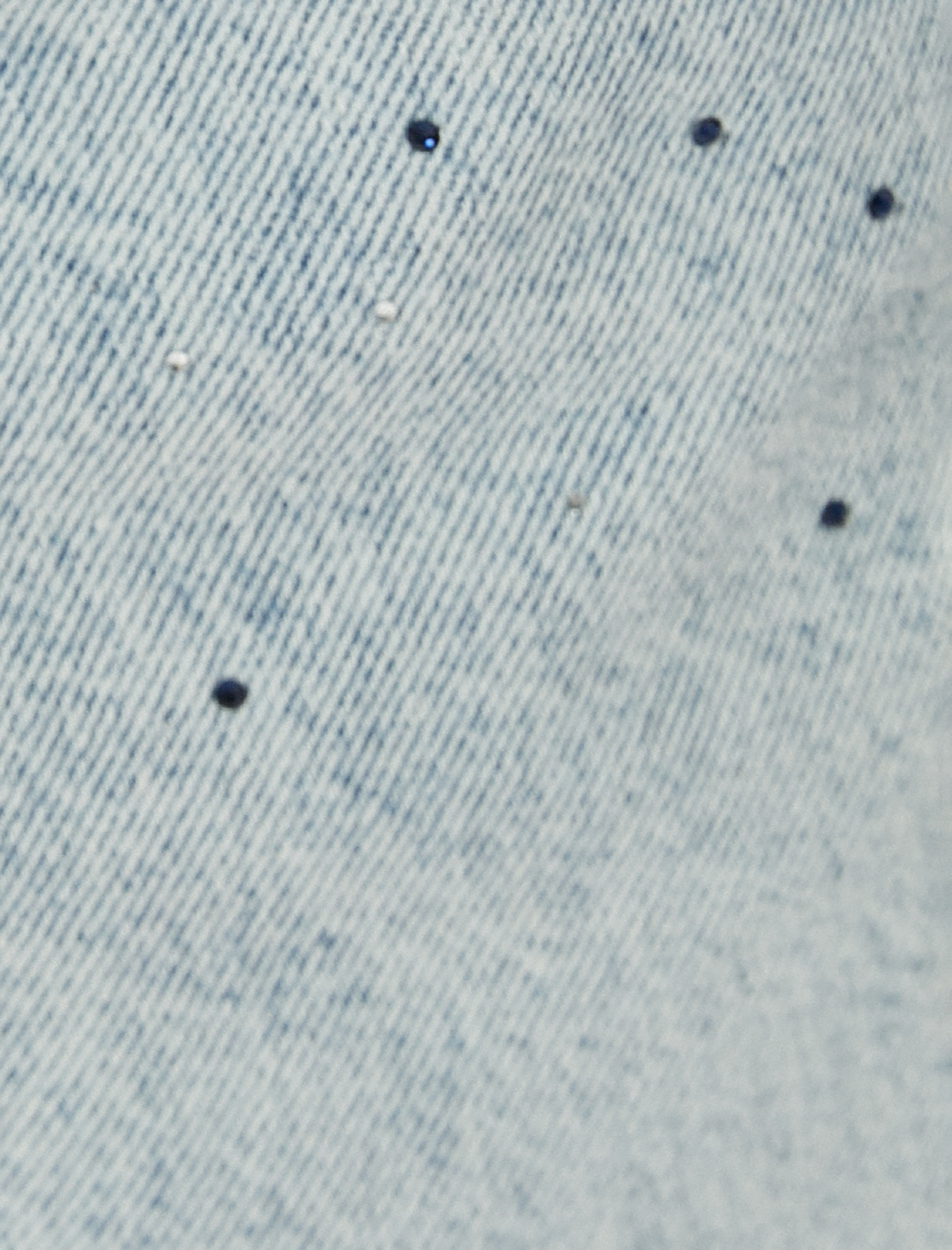   Yüksek Bel Düz Paça Taşlı Kot Pantolon Cepli - Straight Jeans