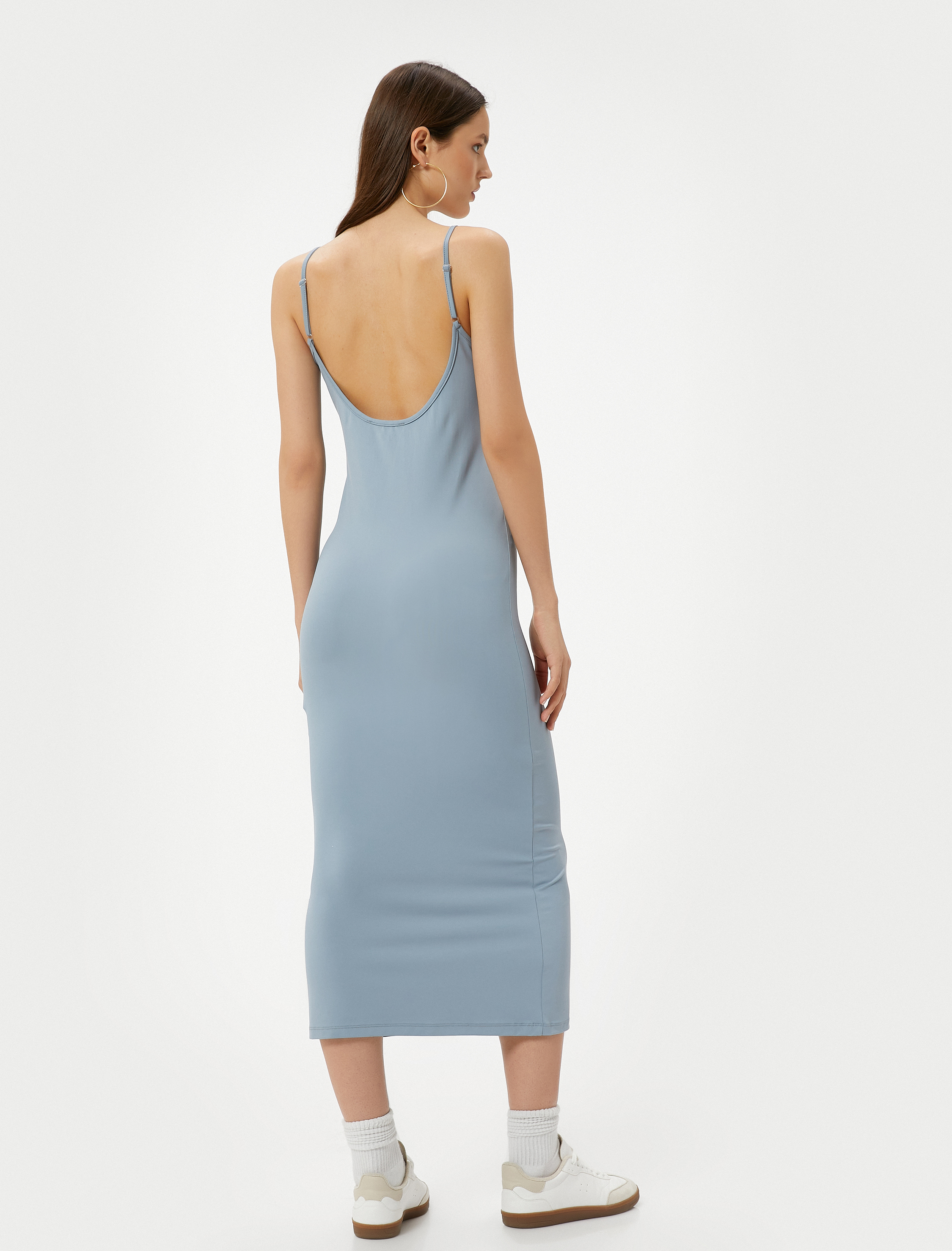   Maksi İnce Askılı Kalem Elbise Slim Fit