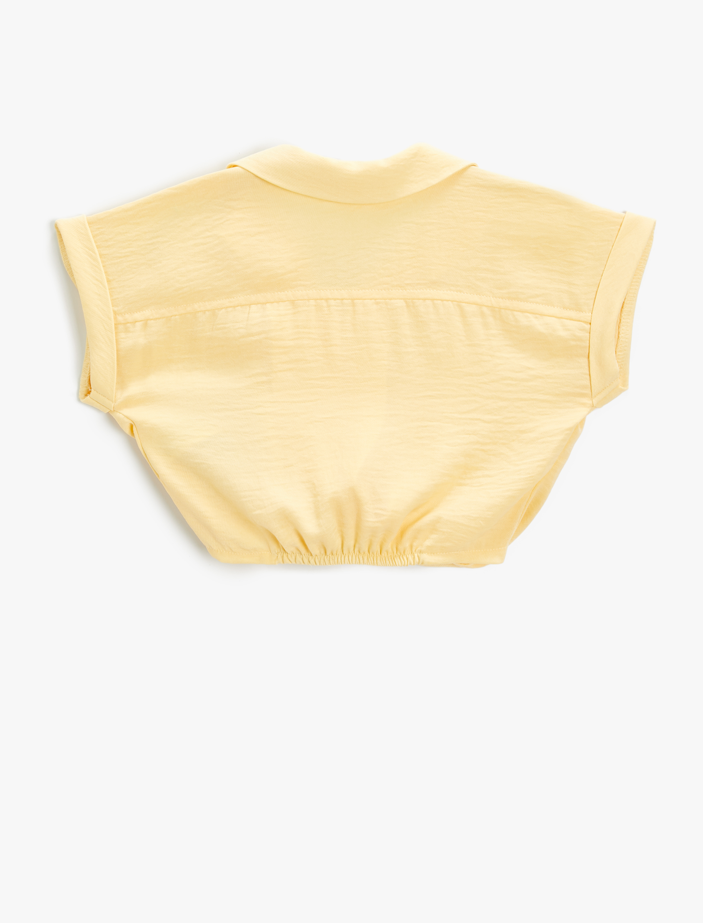  Kız Çocuk Crop Gömlek Kısa Kollu  Önden Bağlamalı