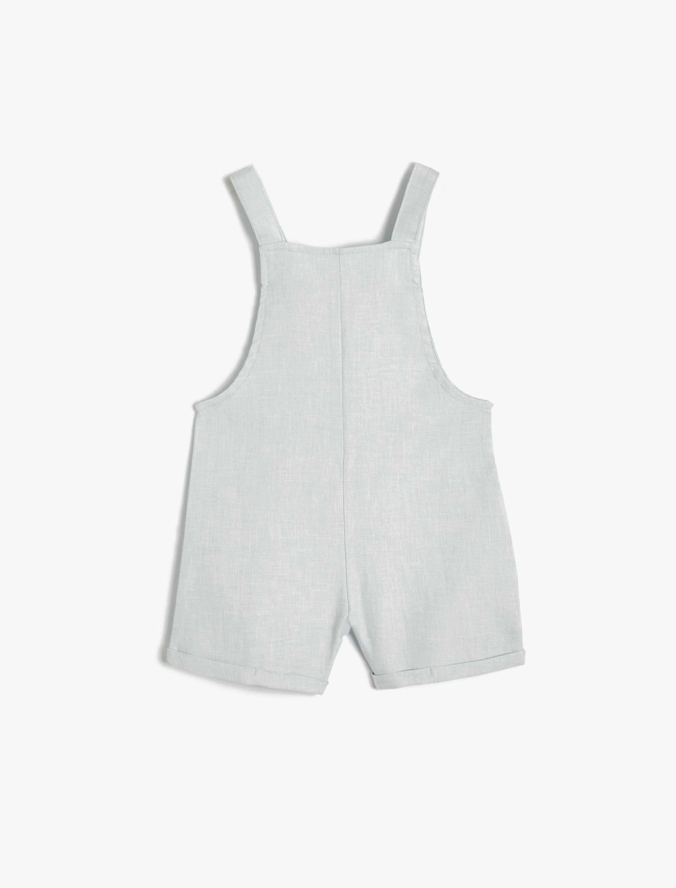  Erkek Bebek Keten Salopet Tulum Askılı Kanguru Cepli