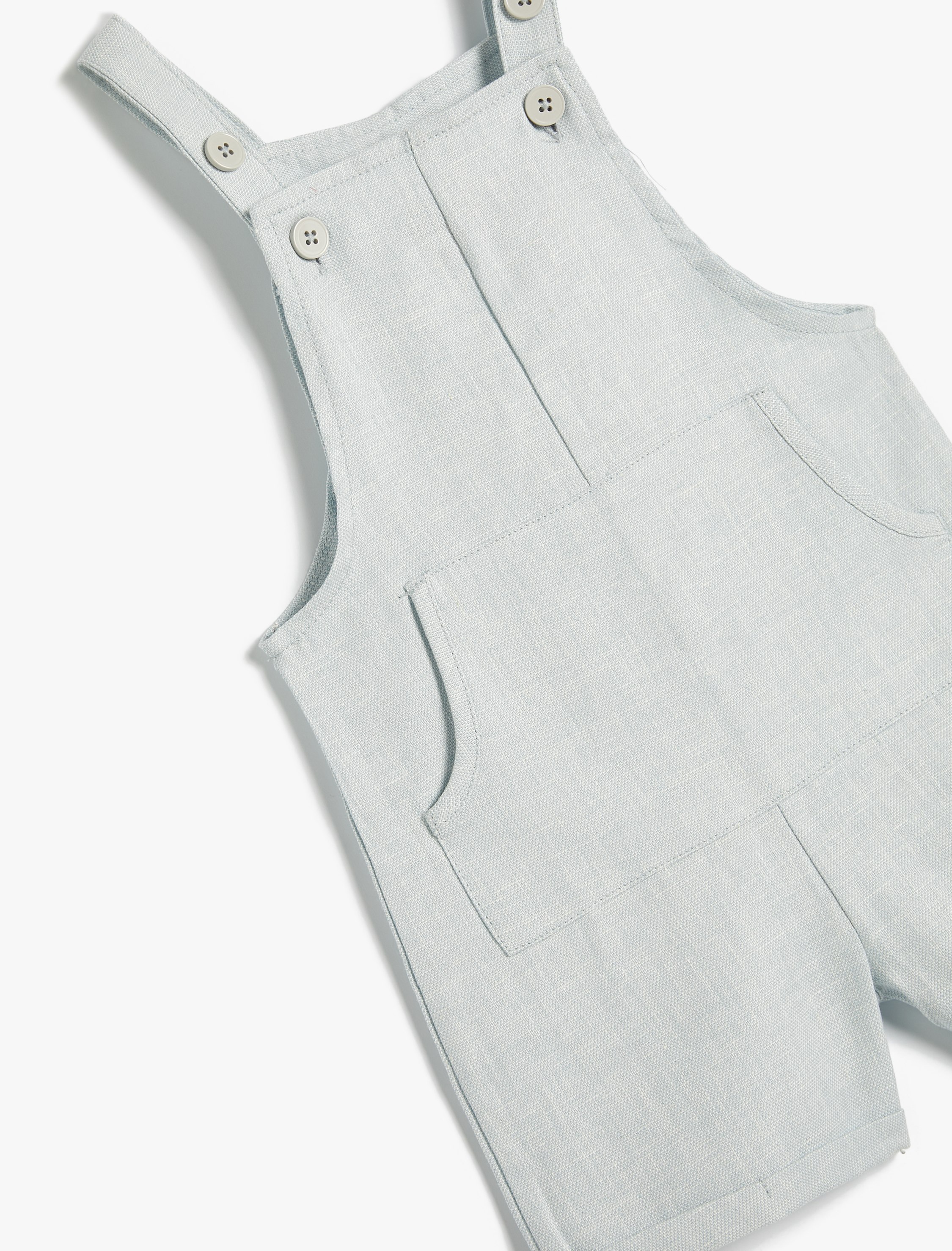  Erkek Bebek Keten Salopet Tulum Askılı Kanguru Cepli