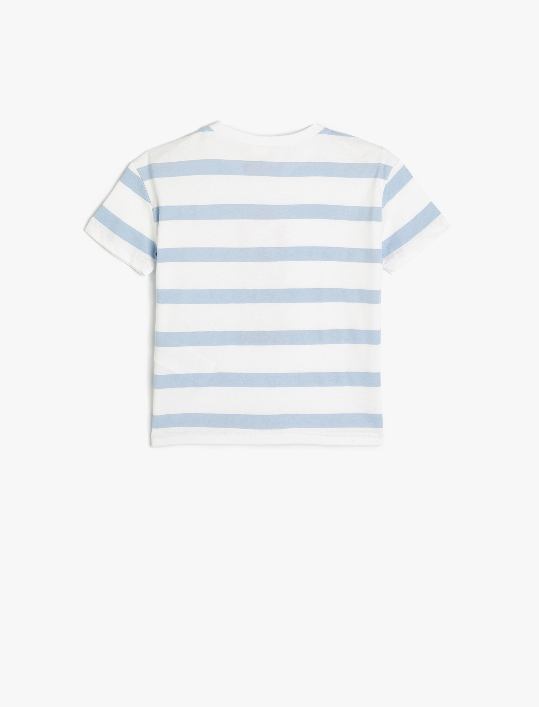  Erkek Bebek Tişört Deniz Temalı Baskı Detaylı Kısa Kollu Bisiklet Yaka