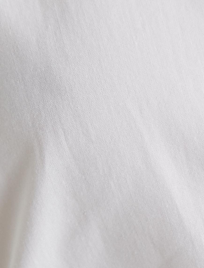   Mini Gömlek Elbise Pencere Detaylı Düğmeli Kısa Kollu Pamuklu