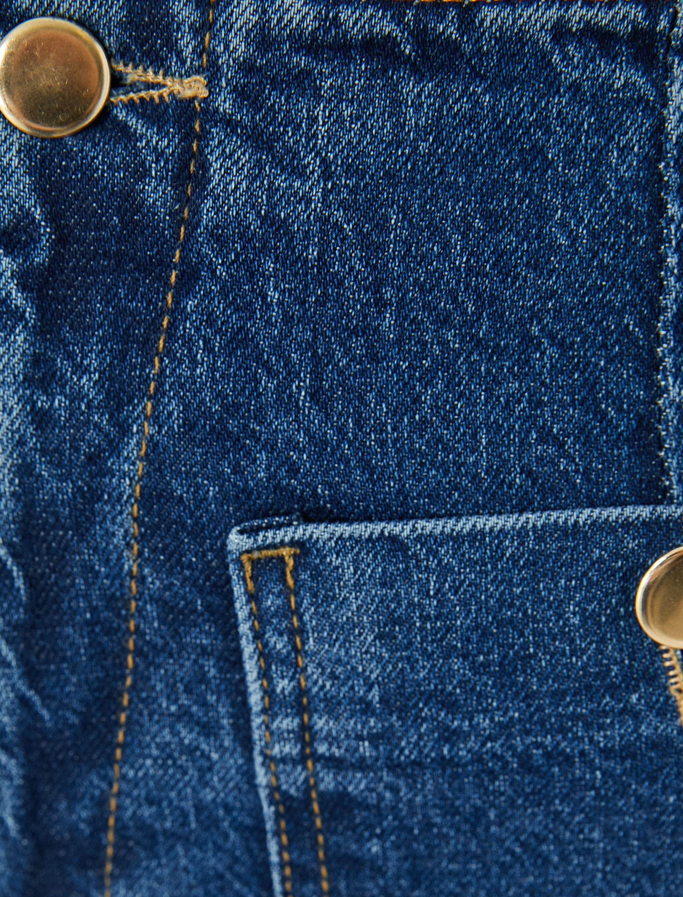   Kısa Geniş Paça Kot Pantolon Yüksek Bel Rahat Kalıp Önden Cep Detaylı - Sandra Culotte Jeans