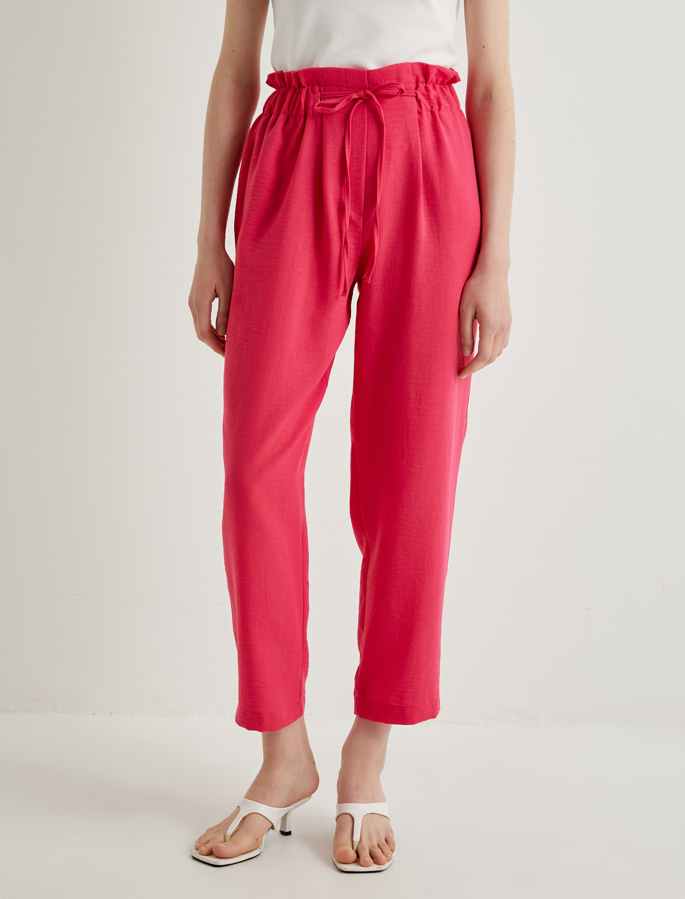   Jogger Pantolon Beli Bağcıklı Cep Detaylı Rahat Kesim