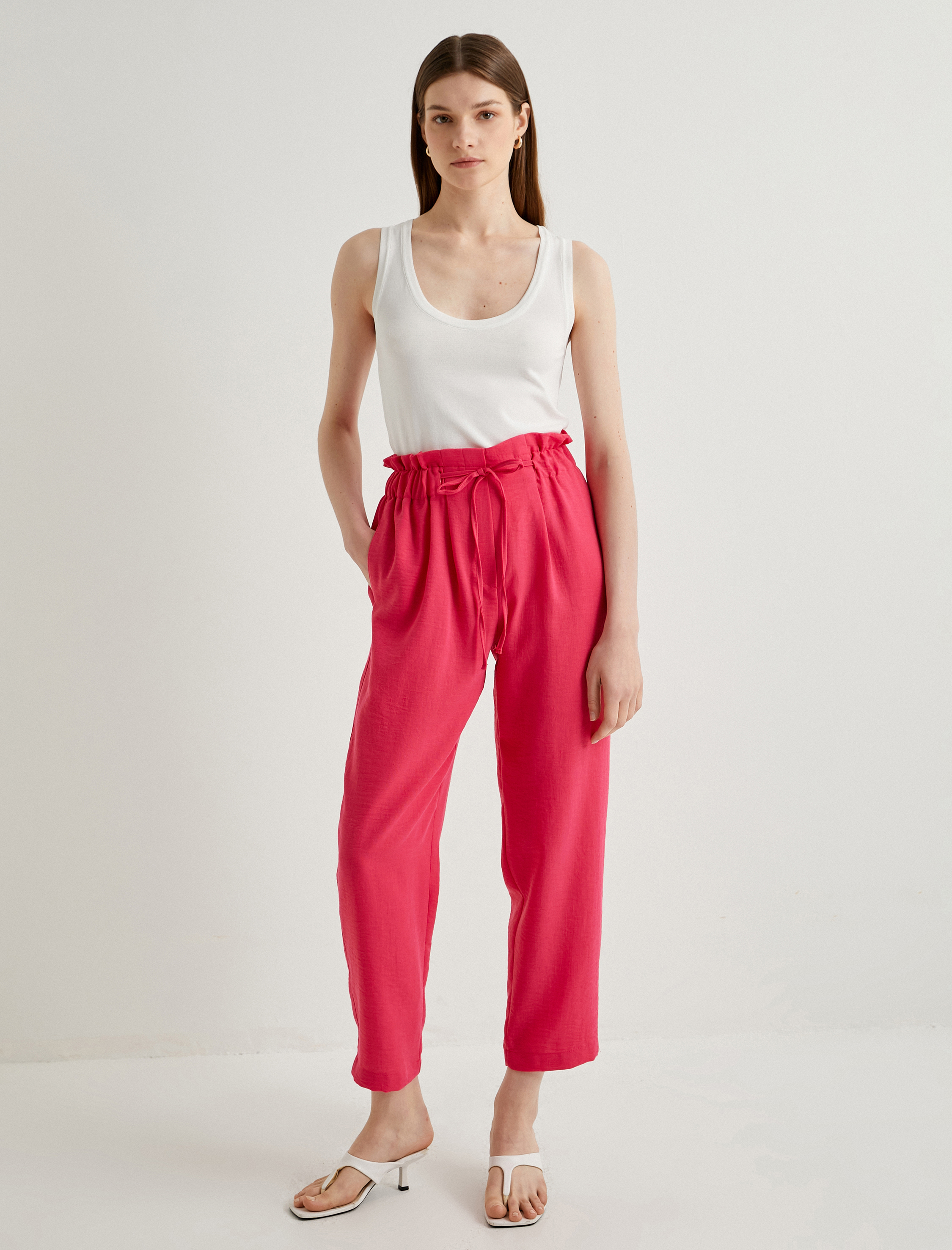   Jogger Pantolon Beli Bağcıklı Cep Detaylı Rahat Kesim