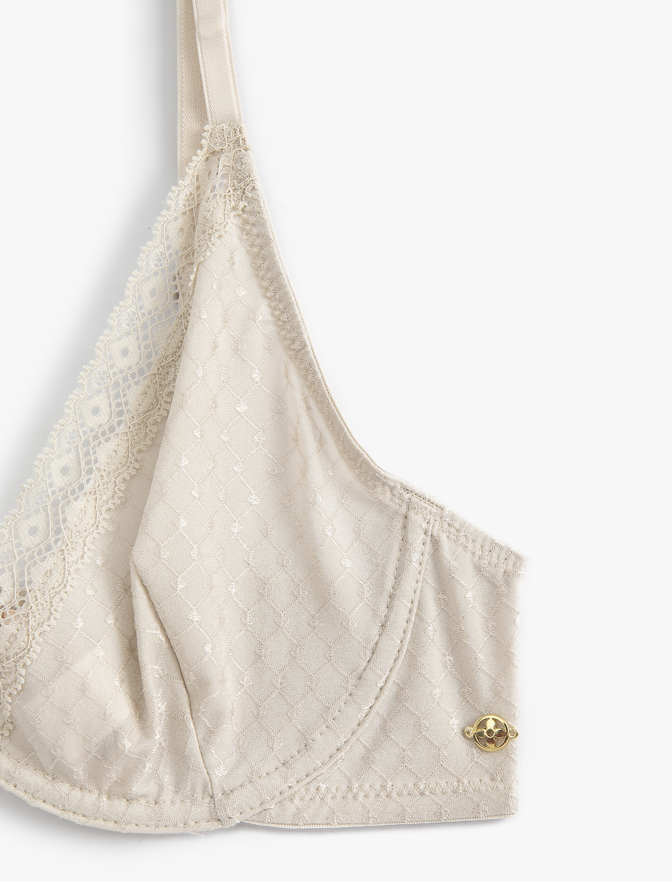   Balenli Dolgusuz Sütyen Dantel Detaylı