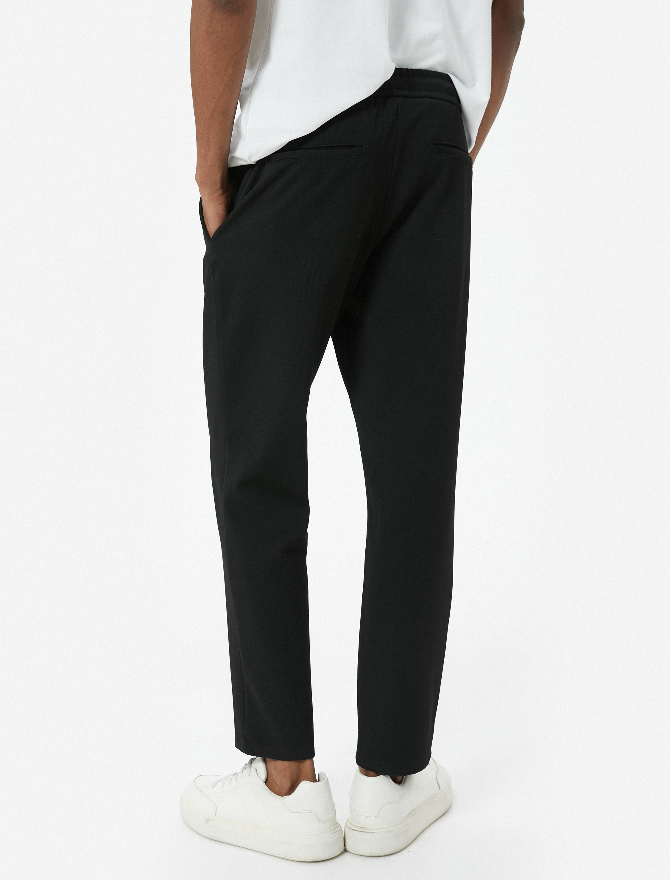   Yazlık Kumaş Pantolon Jogger Beli Bağcıklı Cepli Viskon Karışımlı