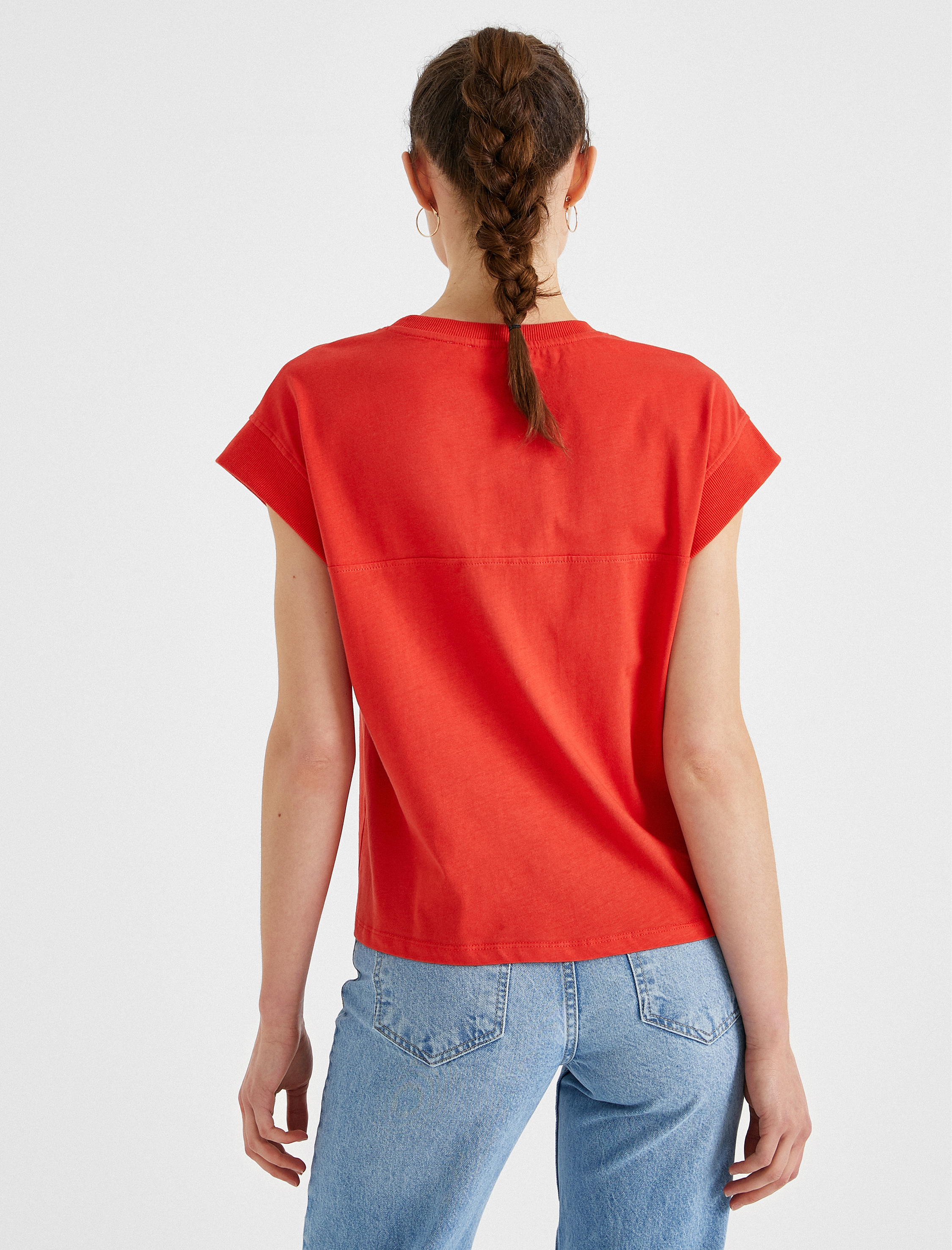   Bisiklet Yaka Tişört Pamuklu