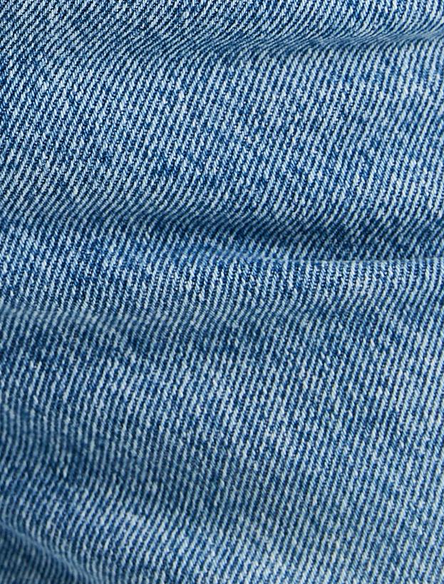 Geniş Paça Kot Pantolon Standart Bel Yıpratılmış Detaylı Cepli - Bianca Wide Leg Jeans_6