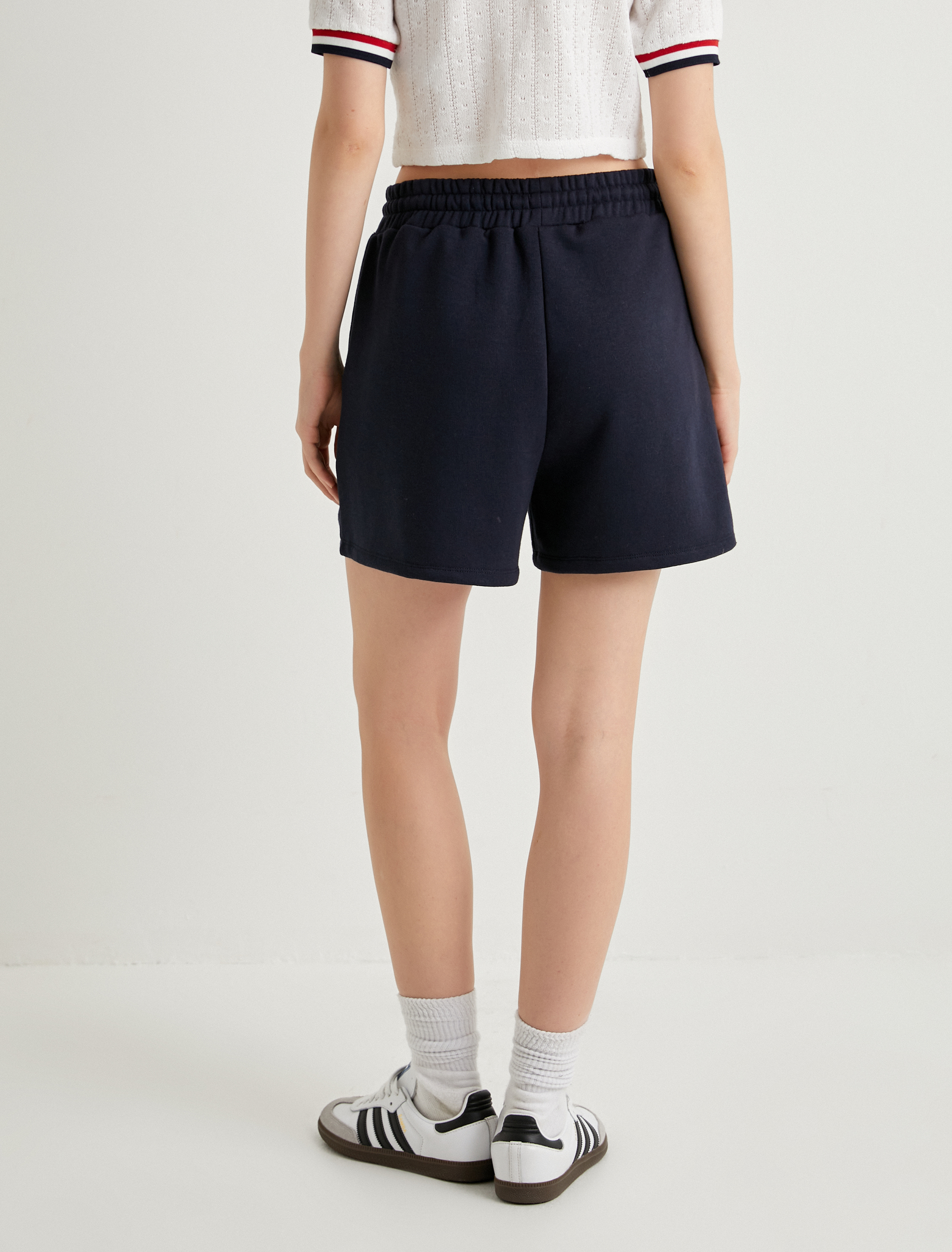   Mini Şort Cepli Rahat Kalıp Beli Bağlamalı