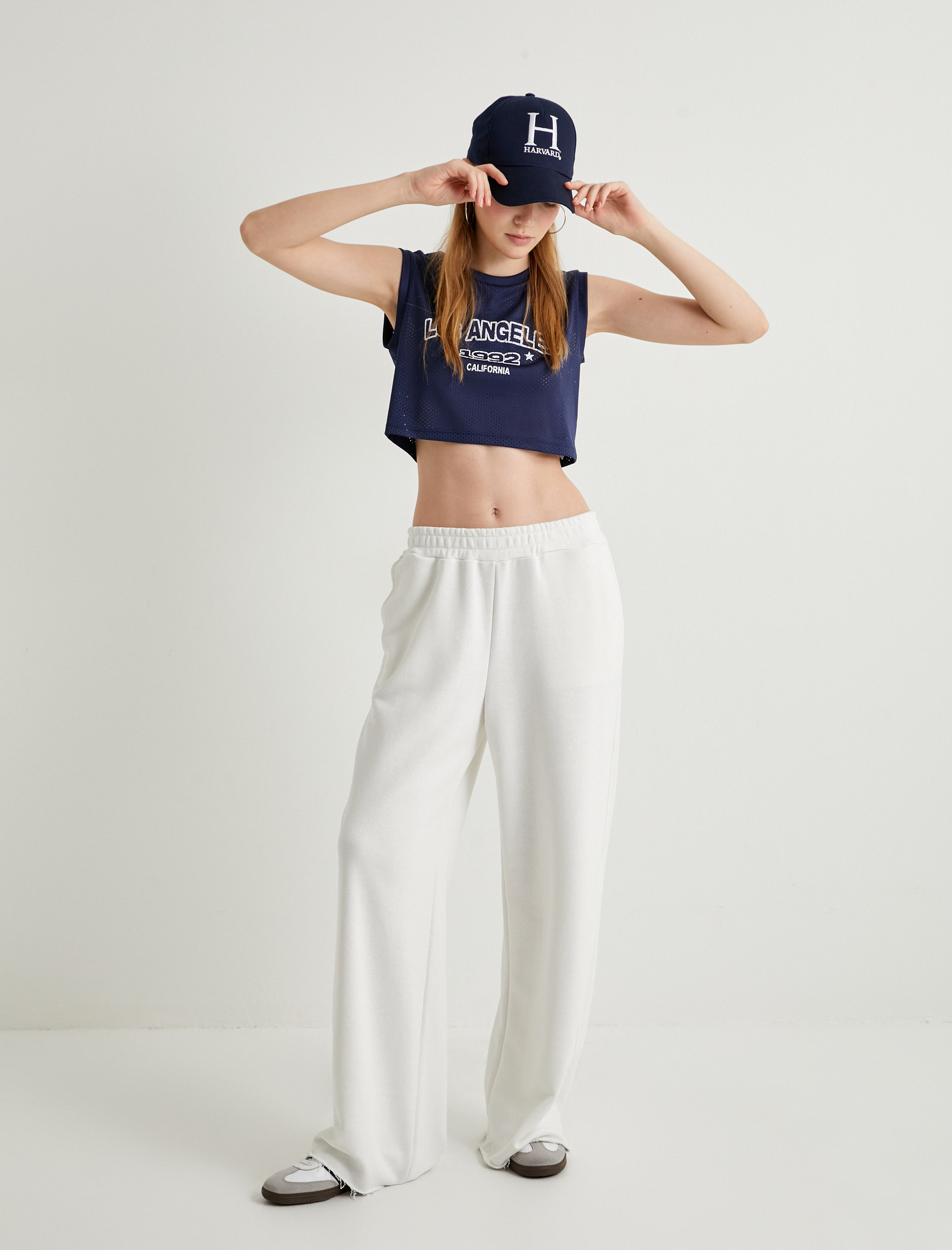 Crop Kolsuz File Tişört Bisiklet Yaka Baskılı