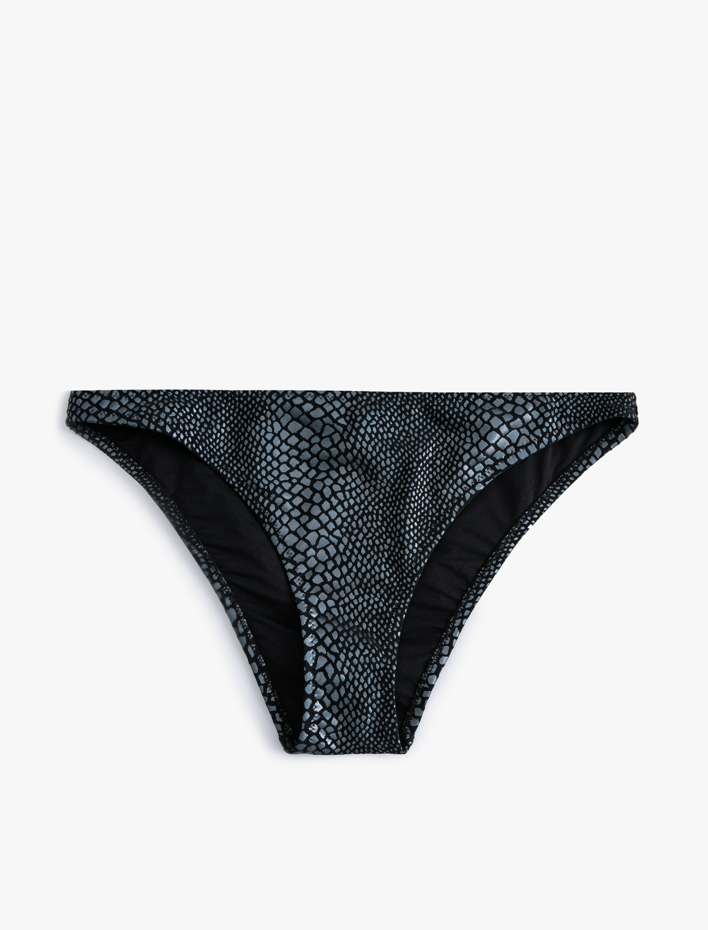   Yılan Derisi Desenli Bikini Altı Normal Bel