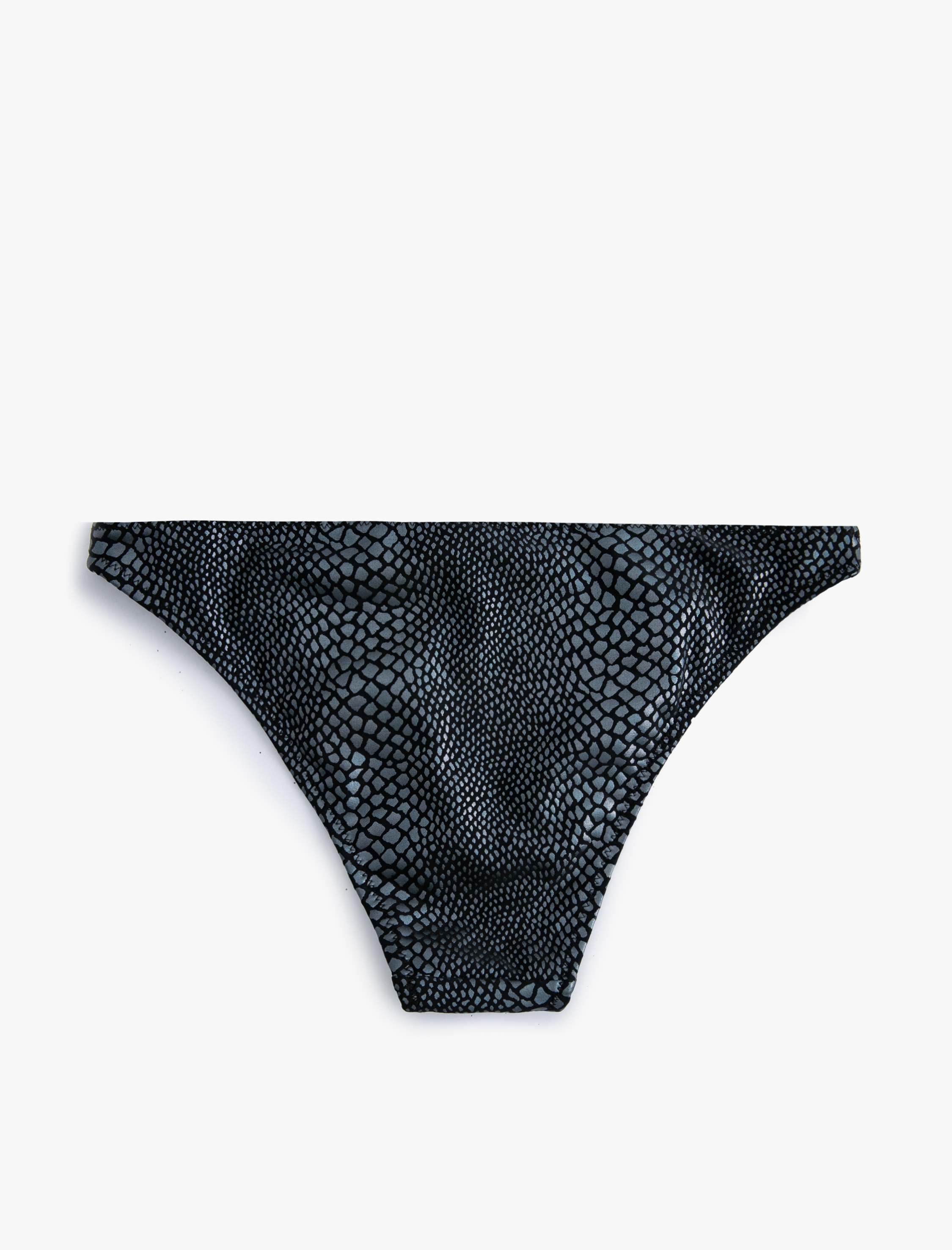   Yılan Derisi Desenli Bikini Altı Normal Bel