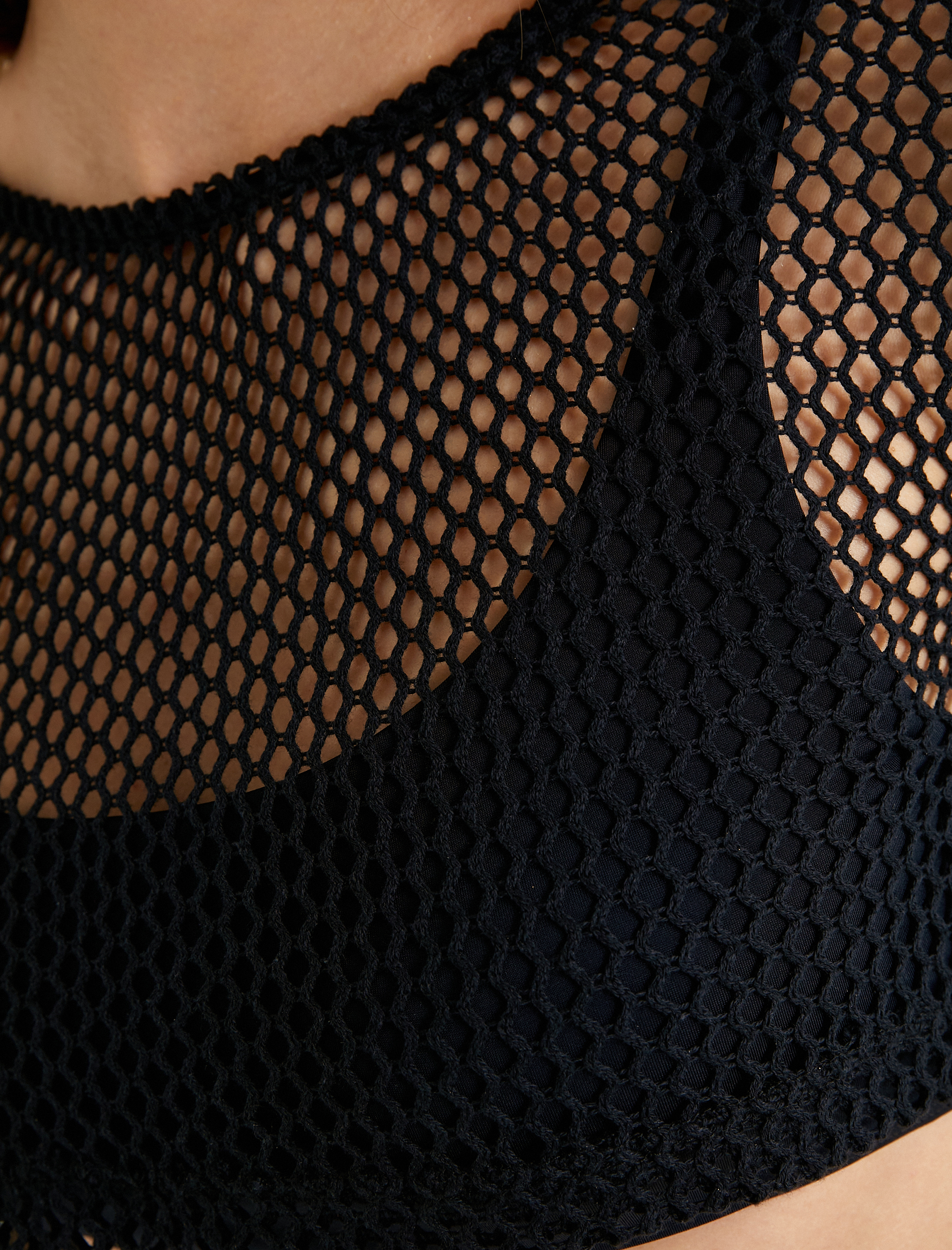 Oversize File Büstiyer Crop Uzun Kollu Bisiklet Yaka