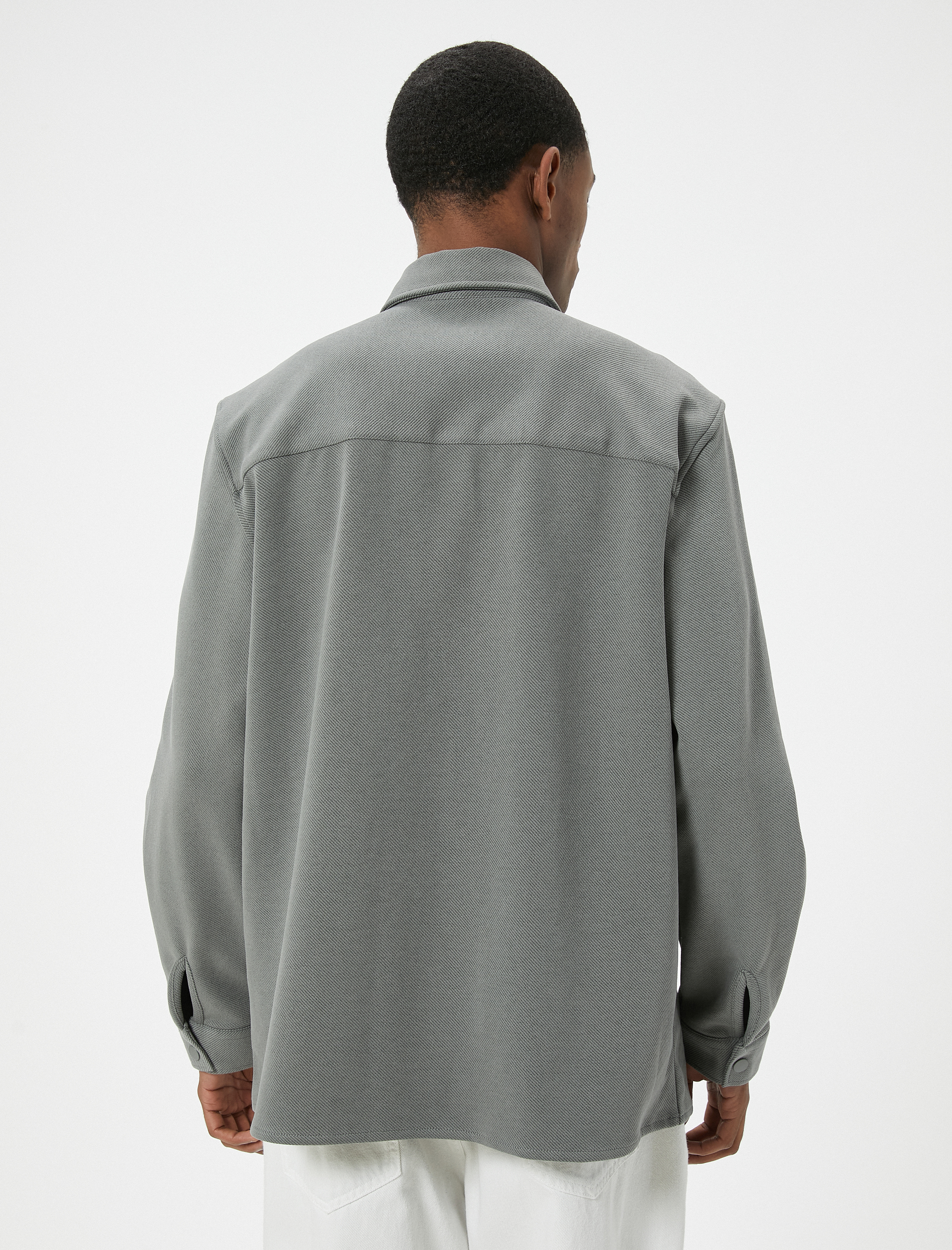   Gömlek Ceket Cep Detaylı Çıtçıt Düğmeli Klasik Yaka