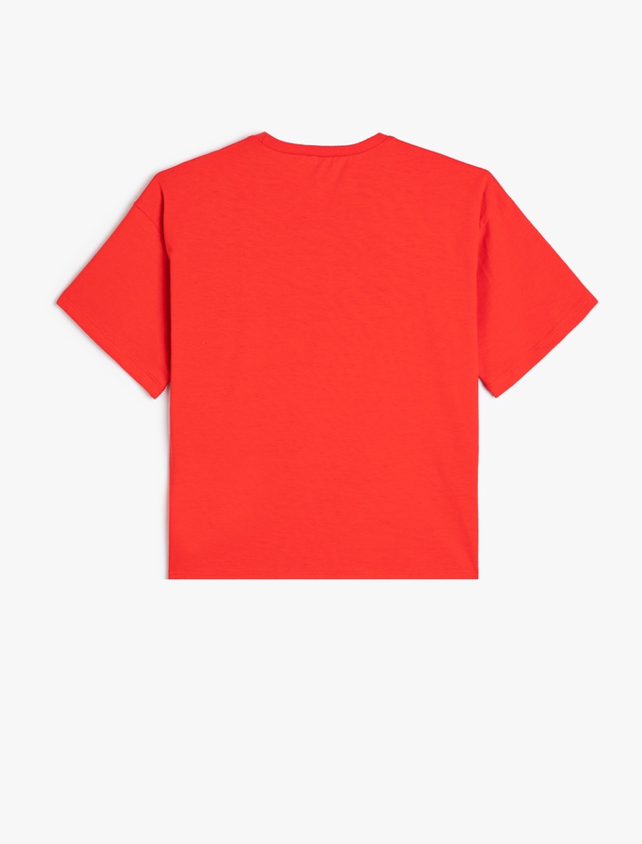 Kız Çocuk 23 Nisan Baskılı Tişört Bisiklet Yaka Kısa Kollu Pamuklu