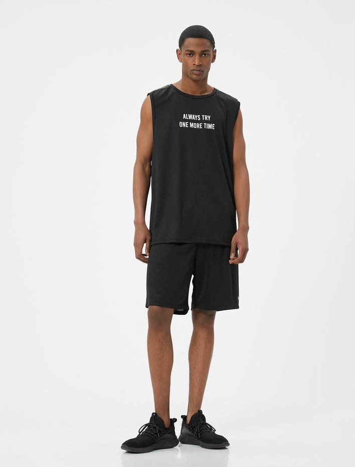  Spor Kolsuz Tişört Nefes Alabilir Kumaş Baskılı