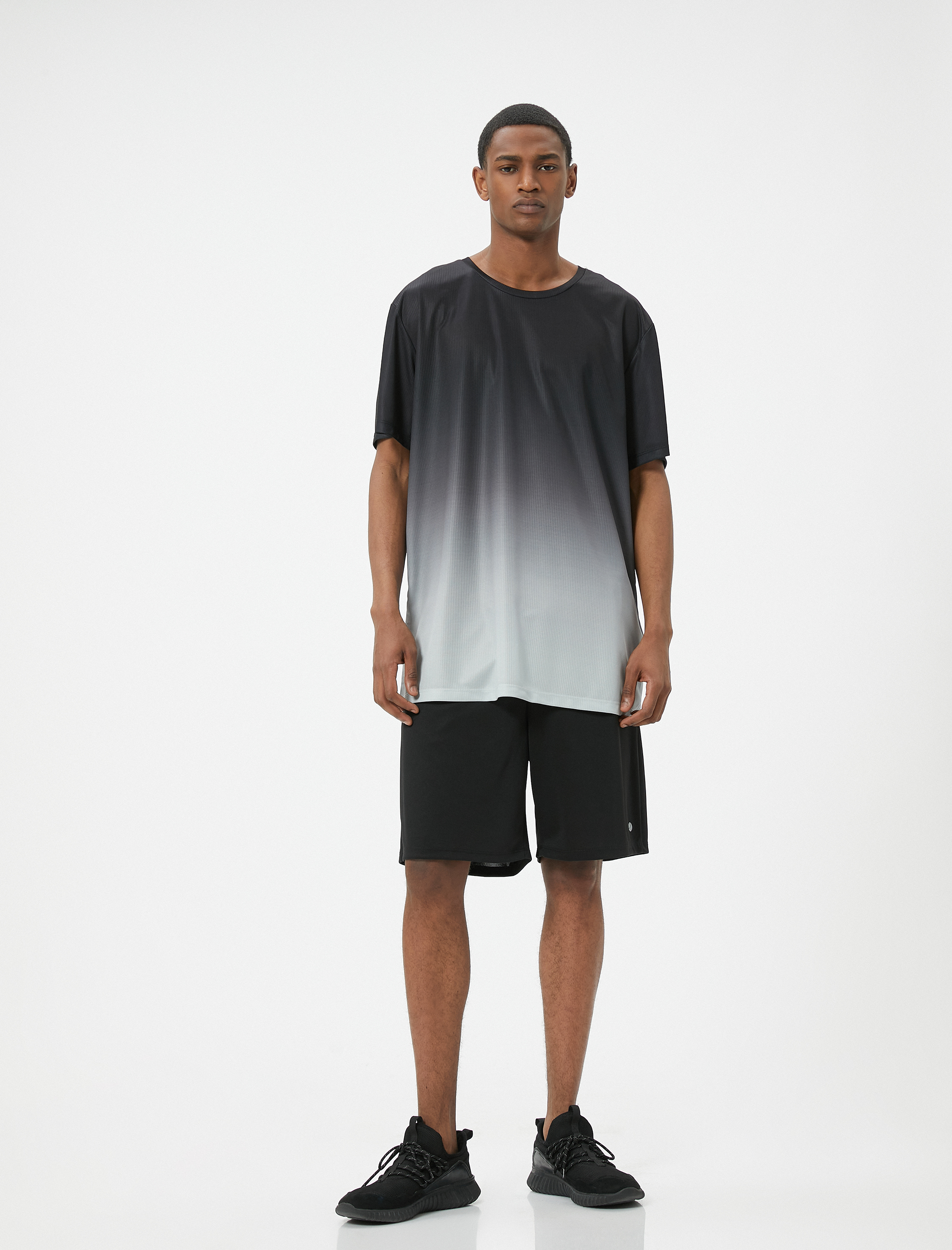   Spor Tişört Soyut Baskılı Kısa Kollu Bisiklet Yaka