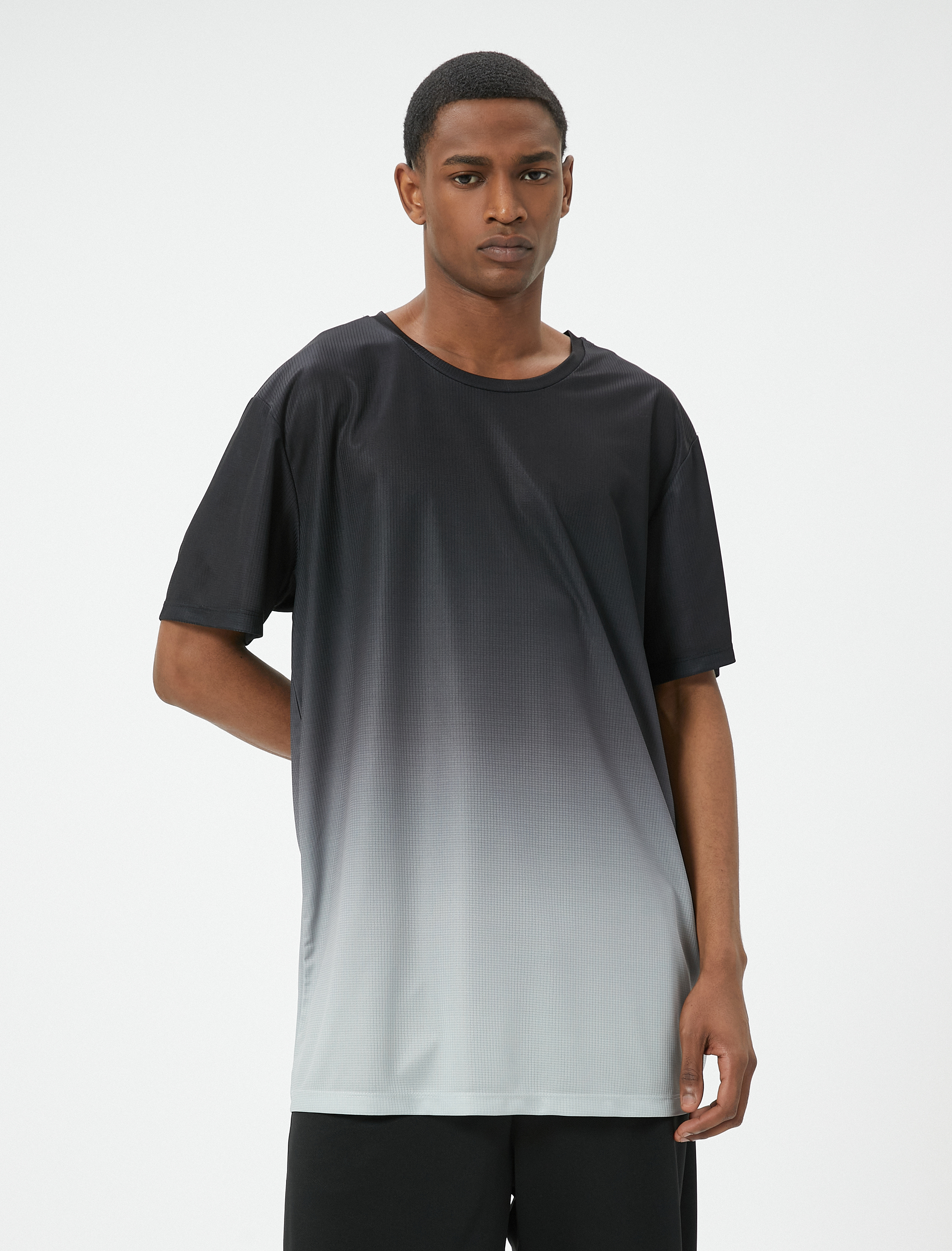   Spor Tişört Soyut Baskılı Kısa Kollu Bisiklet Yaka